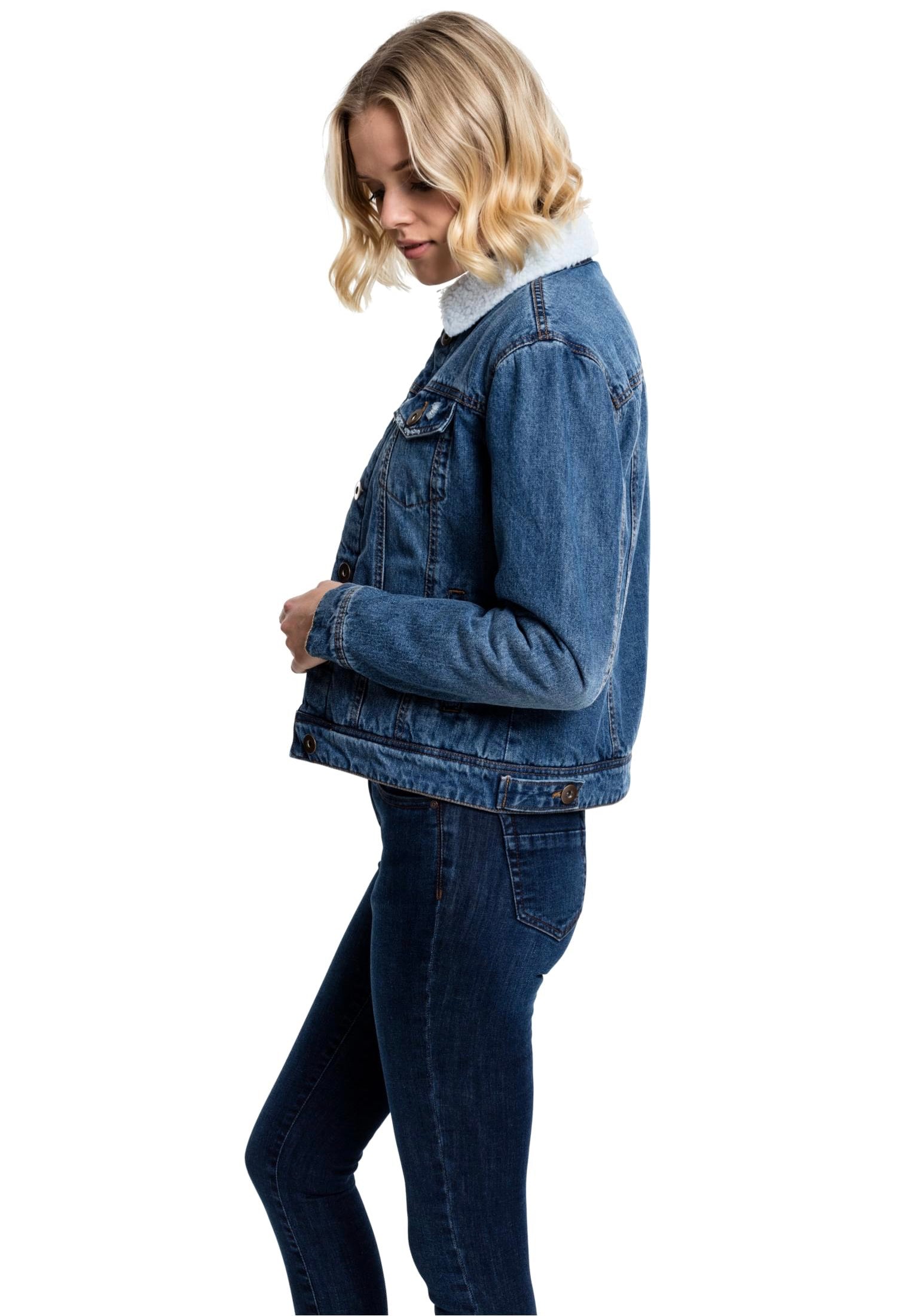 Urban Classics - Sherpa Denim Blue Washed - Jeans Jacket | Women-Image