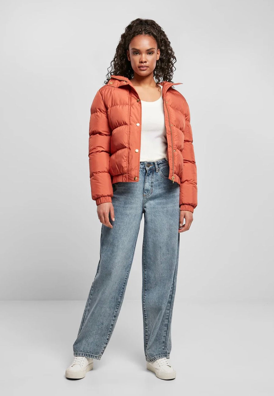 Urban Classics - Ladies Hooded Puffer Red Earth - Jacket | Women-Image