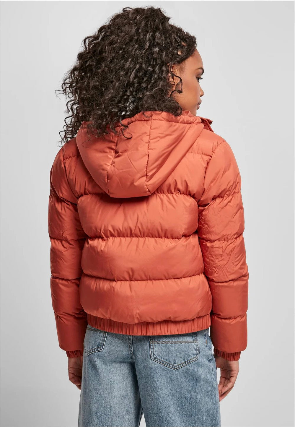 Urban Classics - Ladies Hooded Puffer Red Earth - Jacket | Women-Image