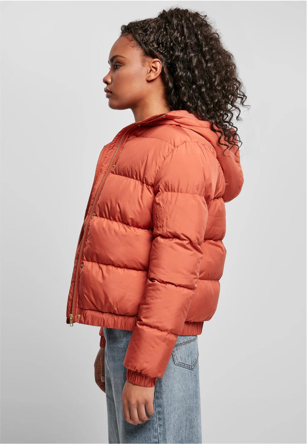 Urban Classics - Ladies Hooded Puffer Red Earth - Jacket | Women-Image