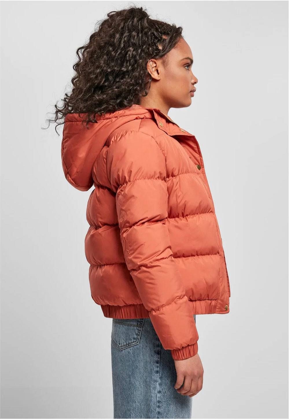 Urban Classics - Ladies Hooded Puffer Red Earth - Jacket | Women-Image