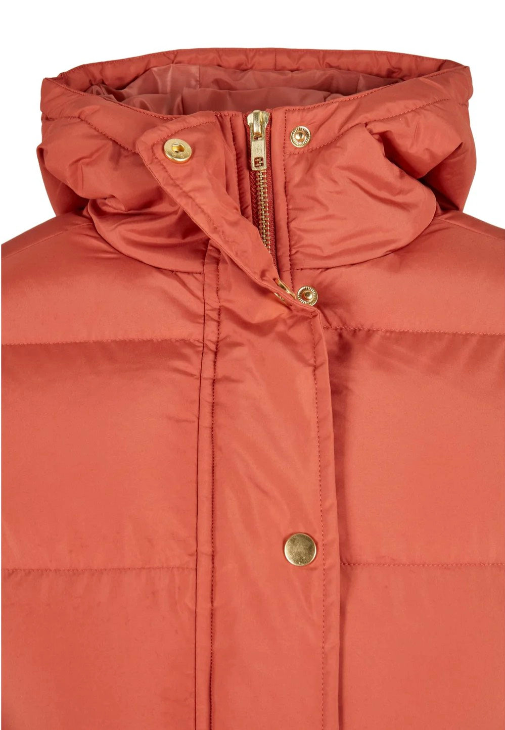 Urban Classics - Ladies Hooded Puffer Red Earth - Jacket | Women-Image