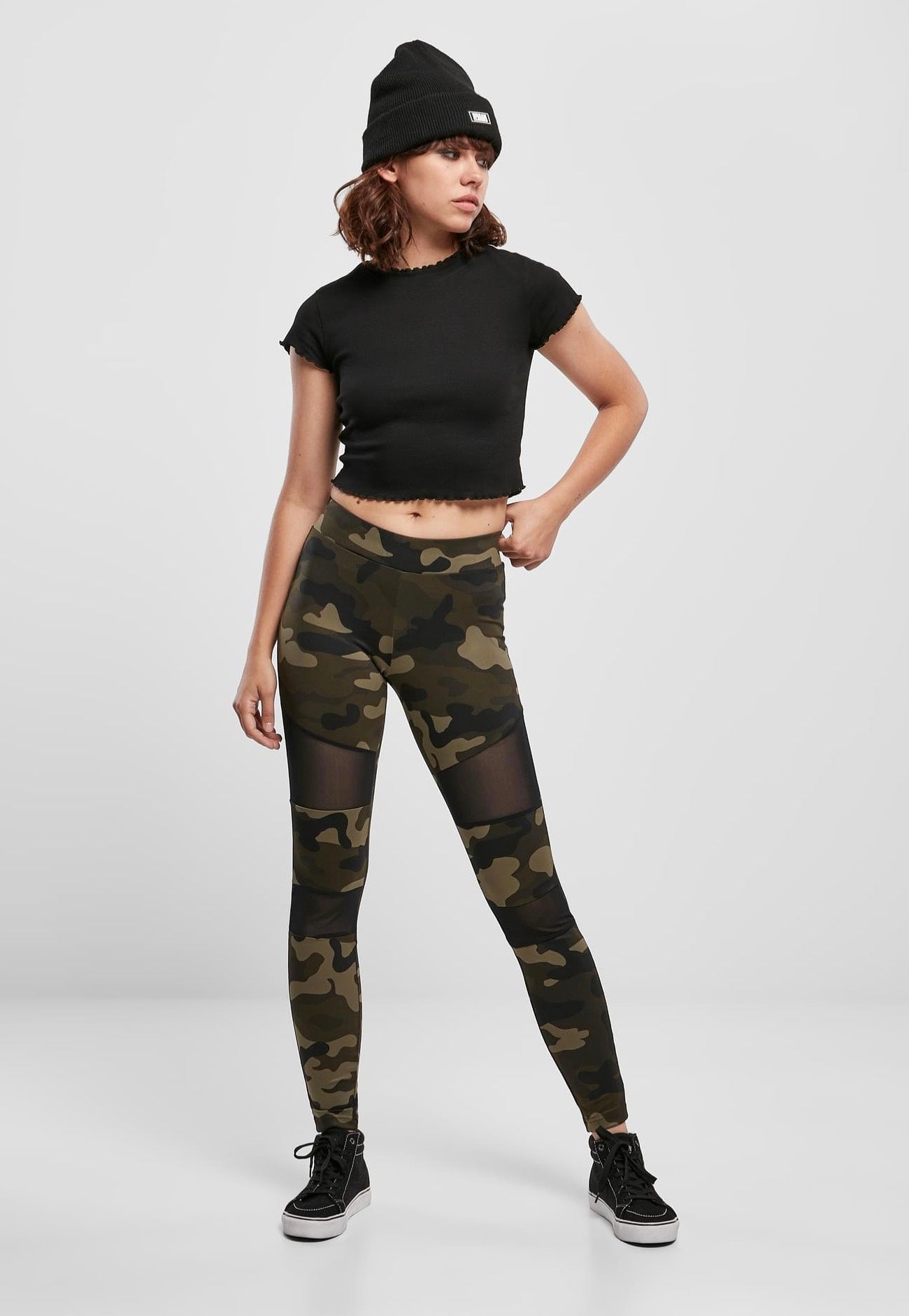 Urban Classics - Camo Tech Woodcamo/Black - Leggings | Women-Image