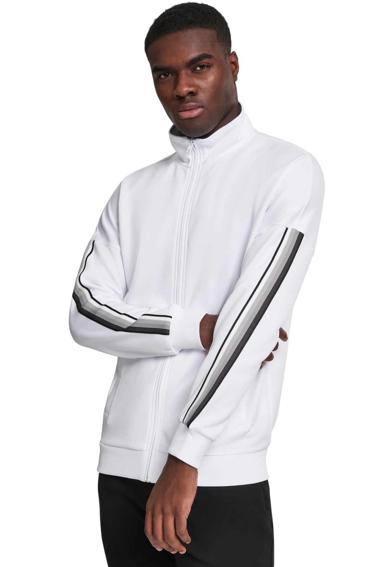 Urban Classics - Sleeve Taped White/Grey - Track Jacket | Men-Image