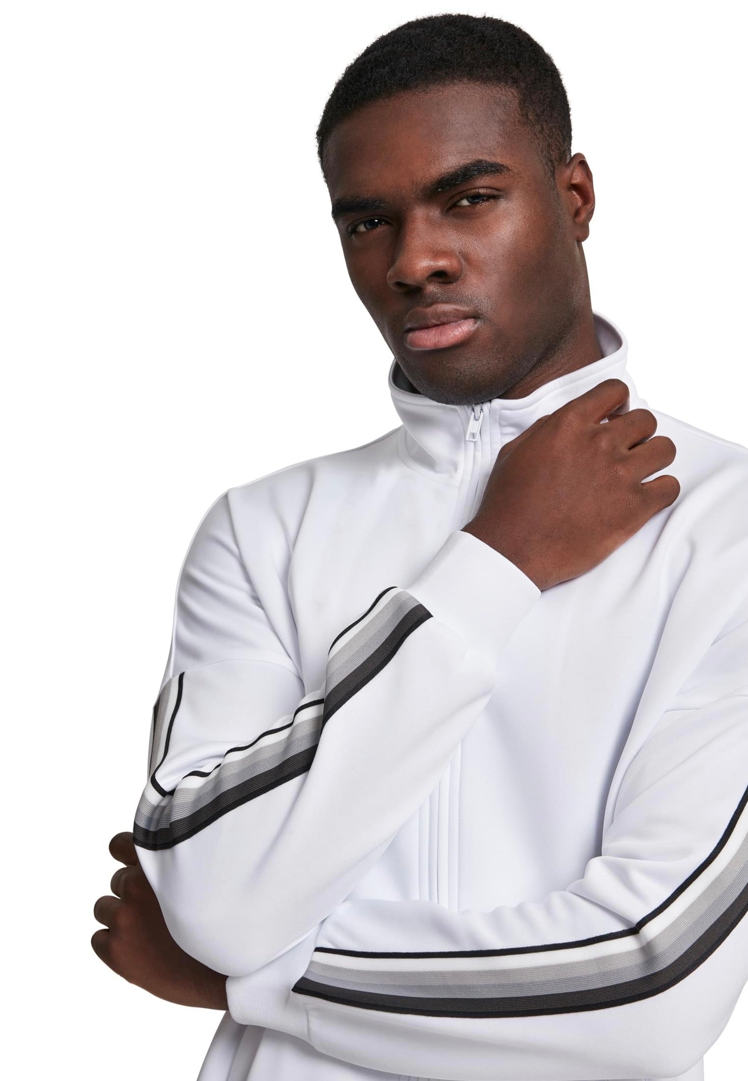 Urban Classics - Sleeve Taped White/Grey - Track Jacket | Men-Image