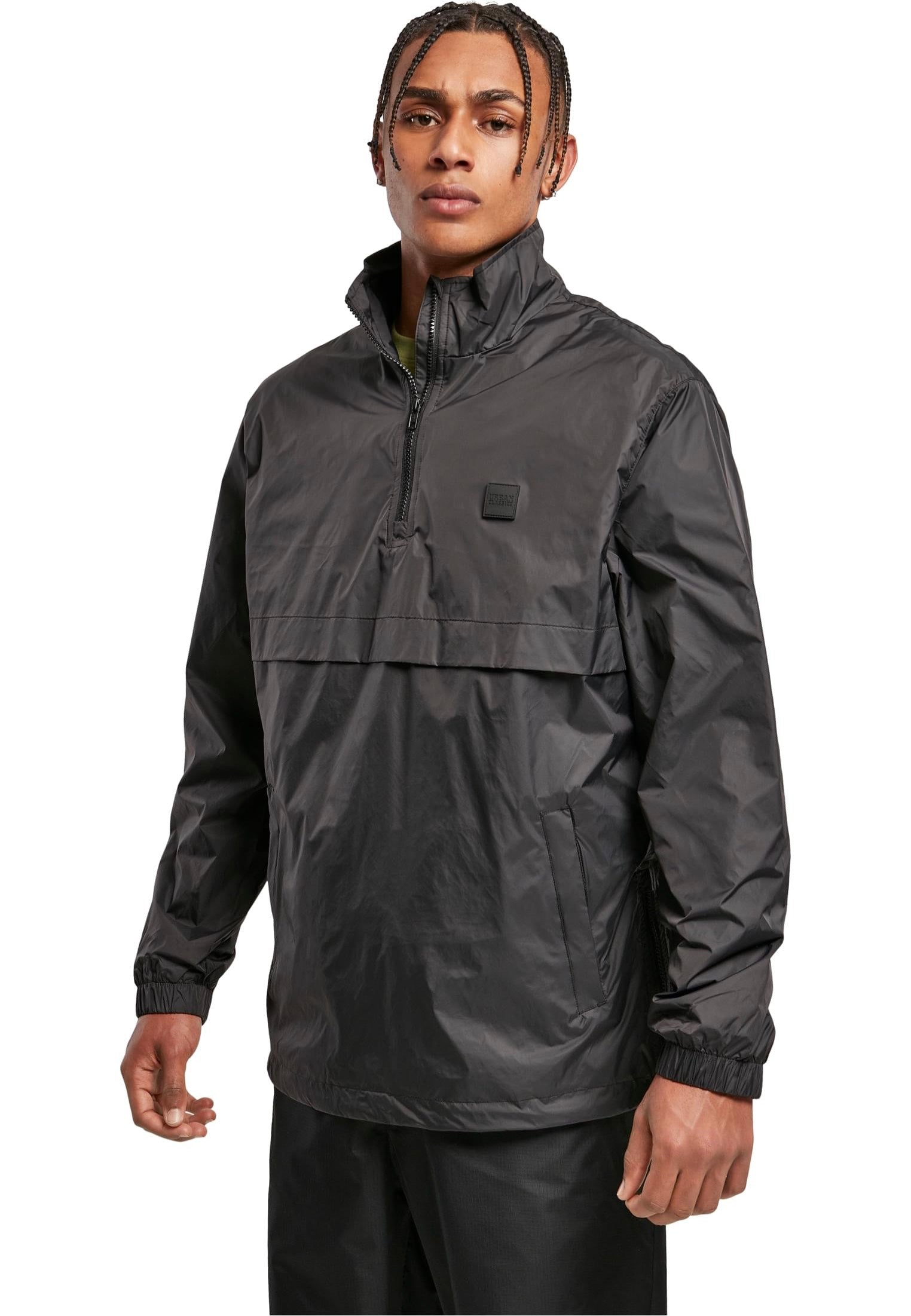 Urban Classics - Stand Up Collar Pull Over Black - Jacket | Men-Image