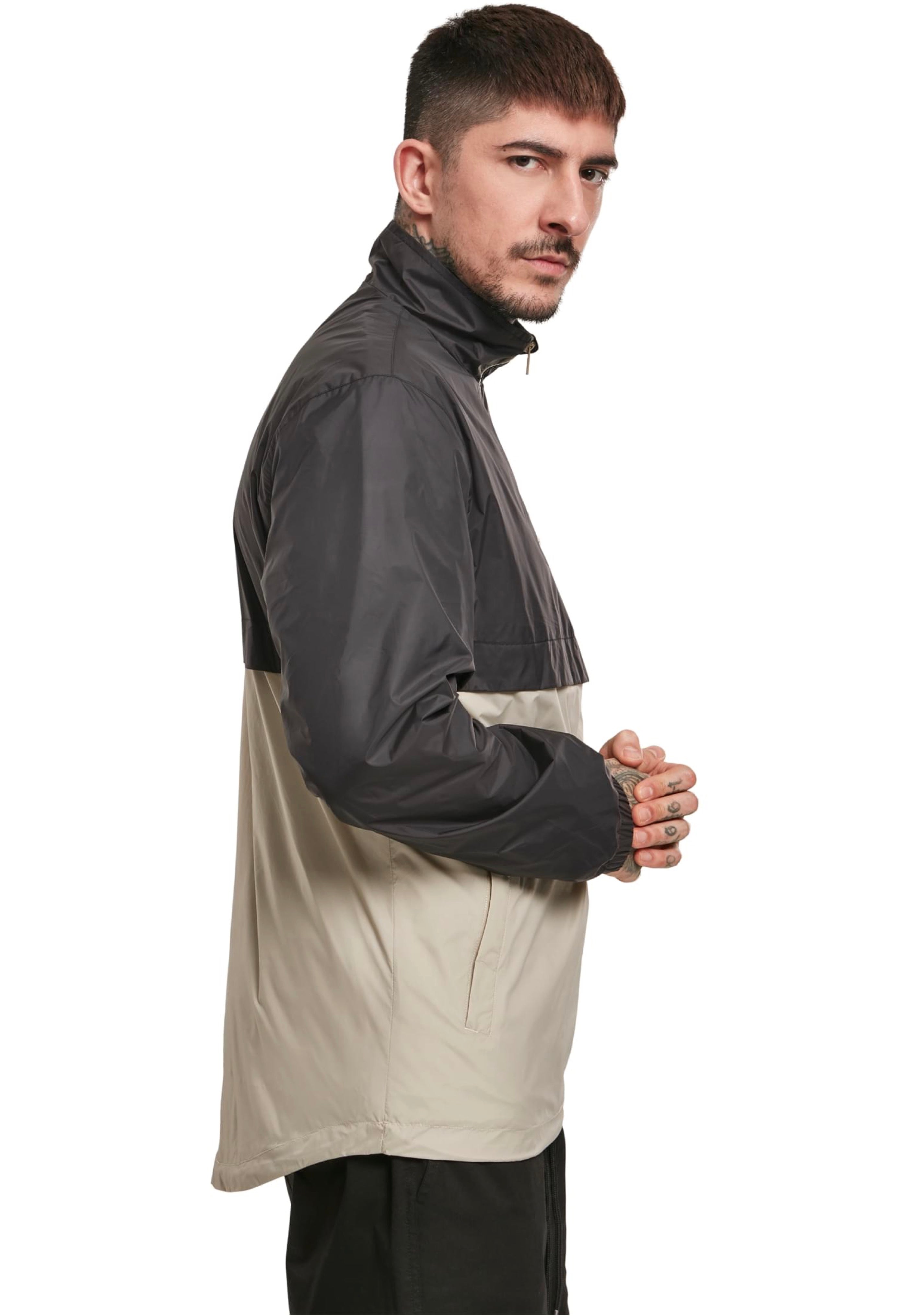 Urban Classics - Stand Up Collar Pull Over Black/Concrete - Windbreaker | Men-Image
