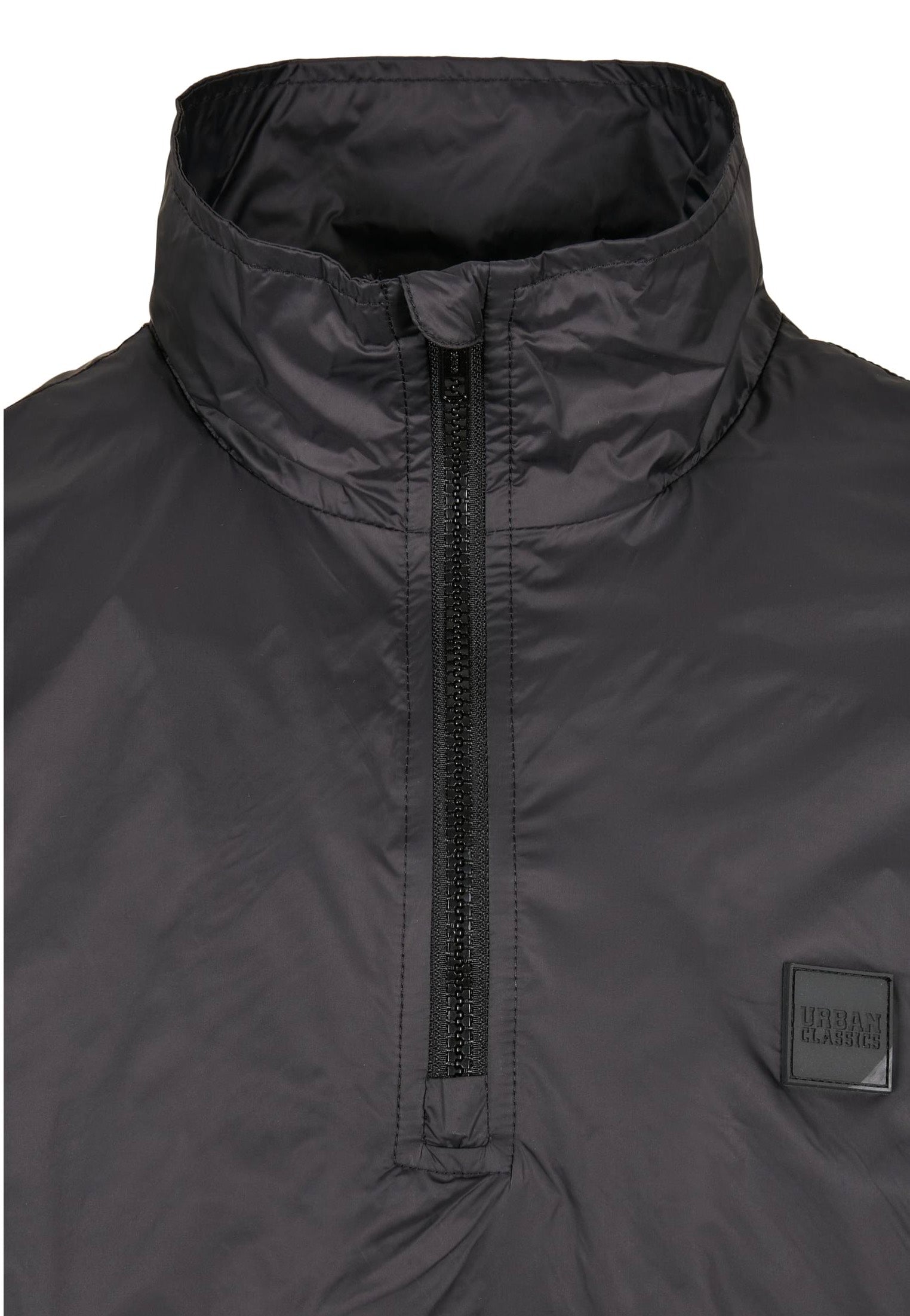 Urban Classics - Stand Up Collar Pull Over Black - Jacket | Men-Image