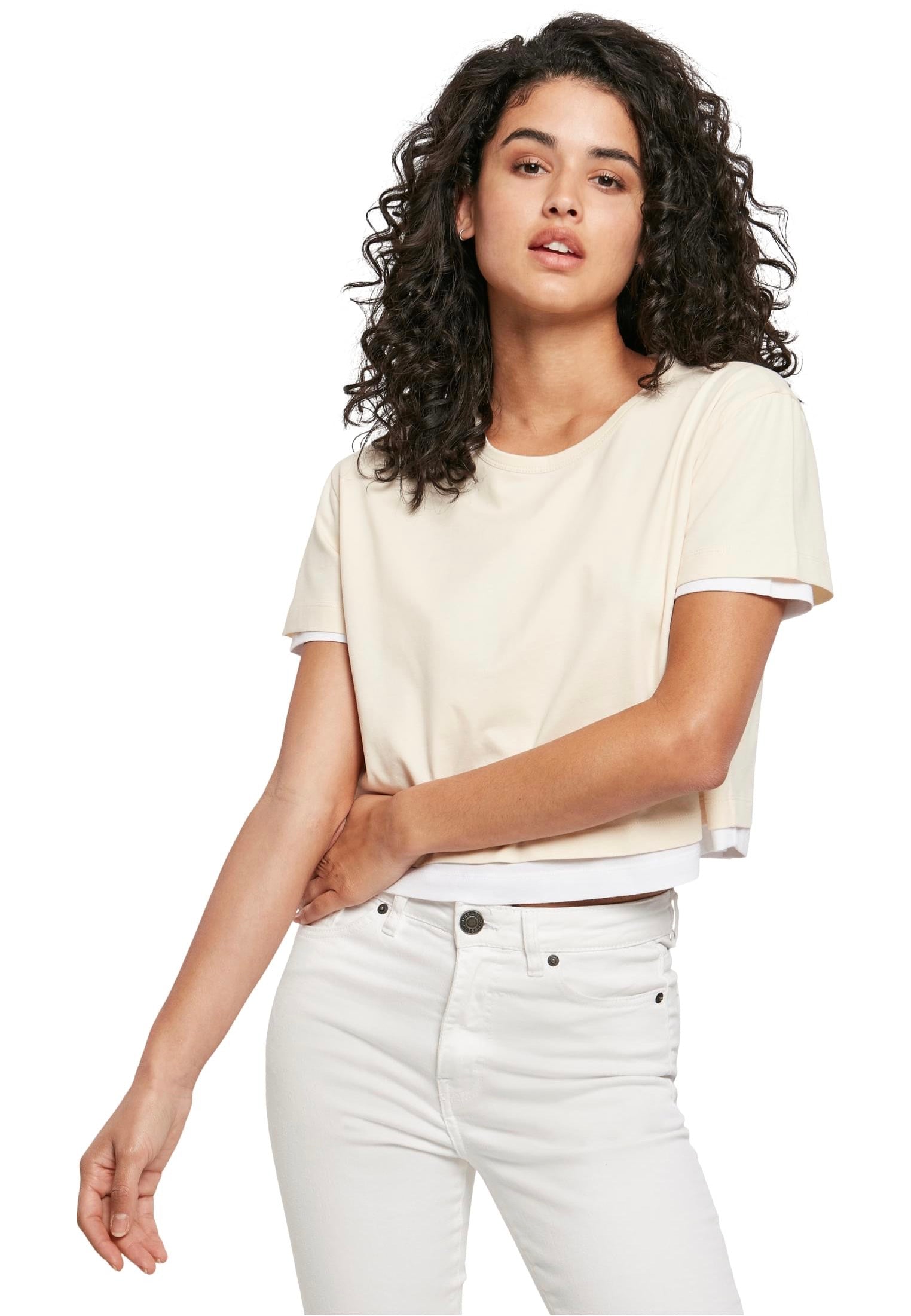 Urban Classics - Ladies Full Double Layered Whitesand/White - T-Shirt | Women-Image