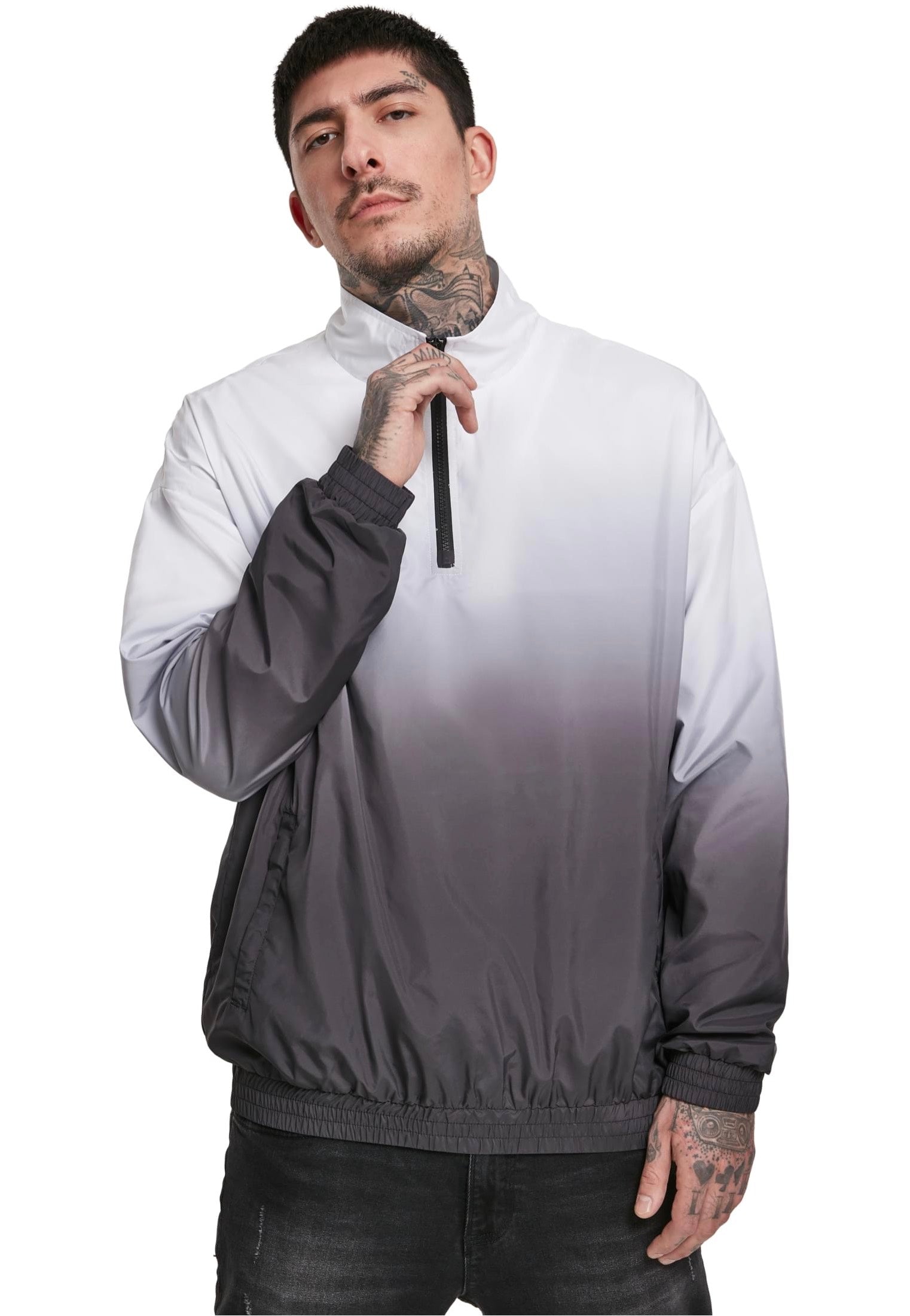 Urban Classics - Gradient Pull Over Jacket Black/White - Jacket | Men-Image