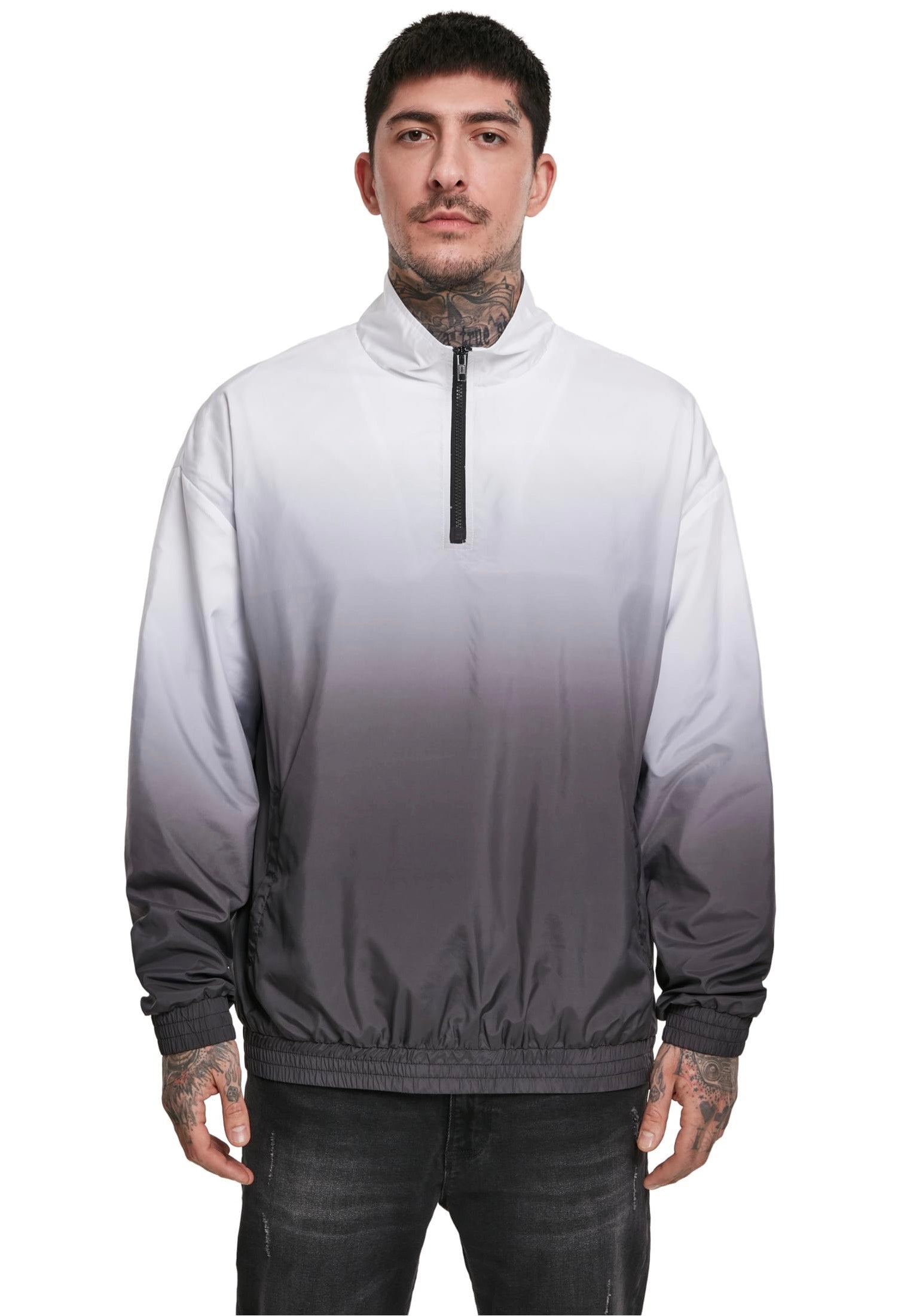 Urban Classics - Gradient Pull Over Jacket Black/White - Jacket | Men-Image