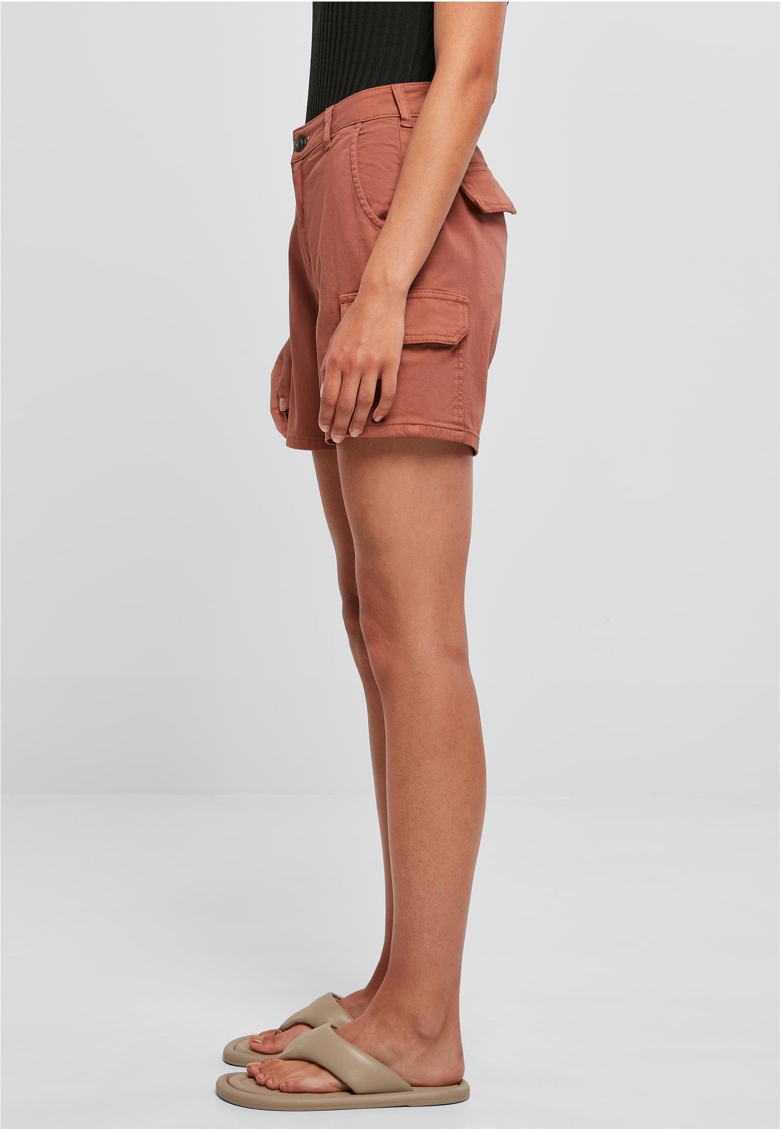 Urban Classics - Ladies High Waist Cargo Terracotta - Shorts | Women-Image