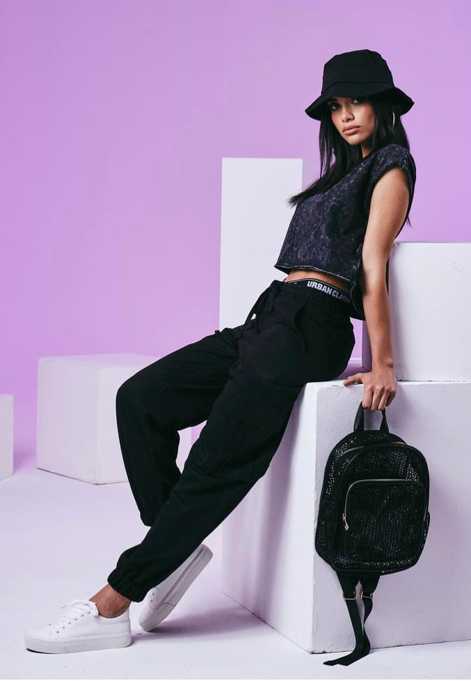 Urban Classics - Ladies Viscose Twill Black - Pants | Women-Image