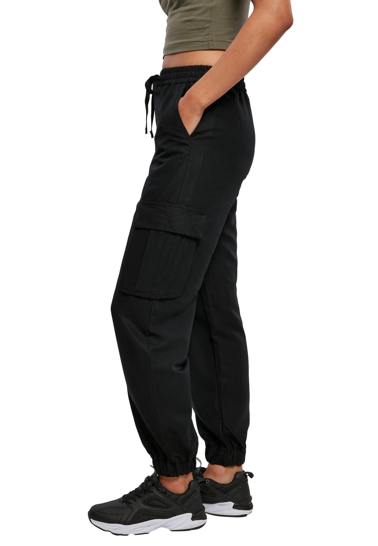 Urban Classics - Ladies Viscose Twill Black - Pants | Women-Image