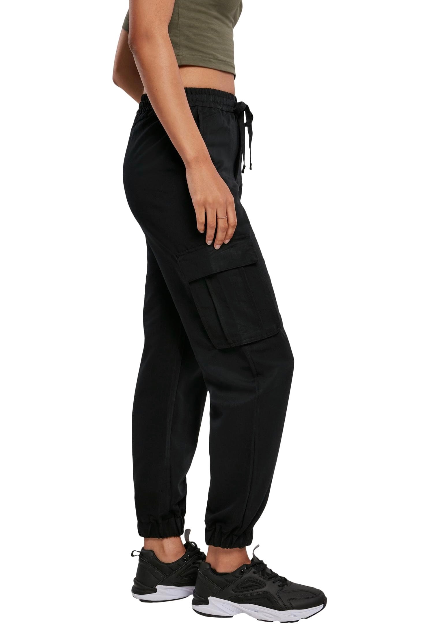 Urban Classics - Ladies Viscose Twill Black - Pants | Women-Image