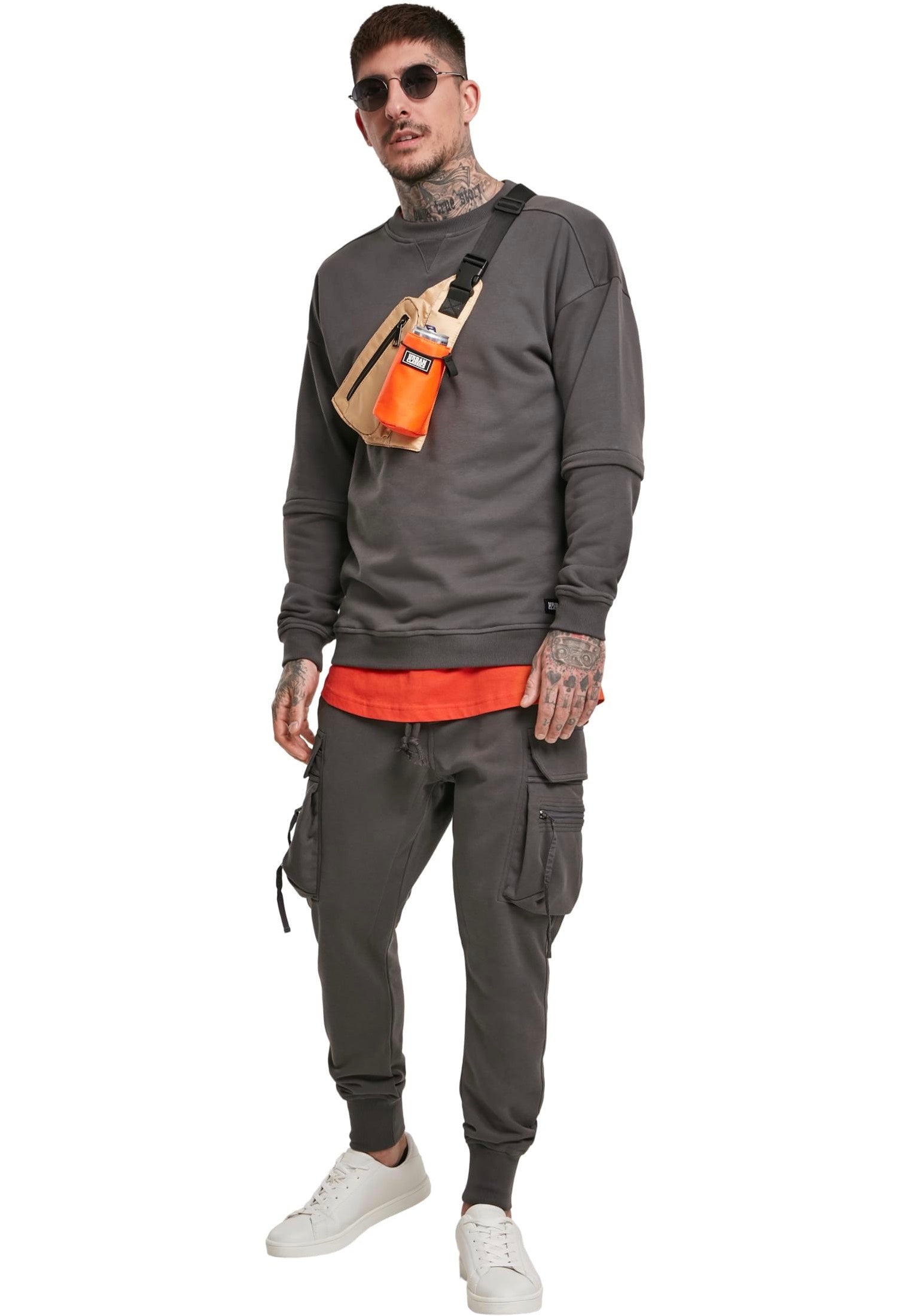 Urban Classics - Zip Away Oversized Terry Crew Darkshadow - Sweater | Men-Image