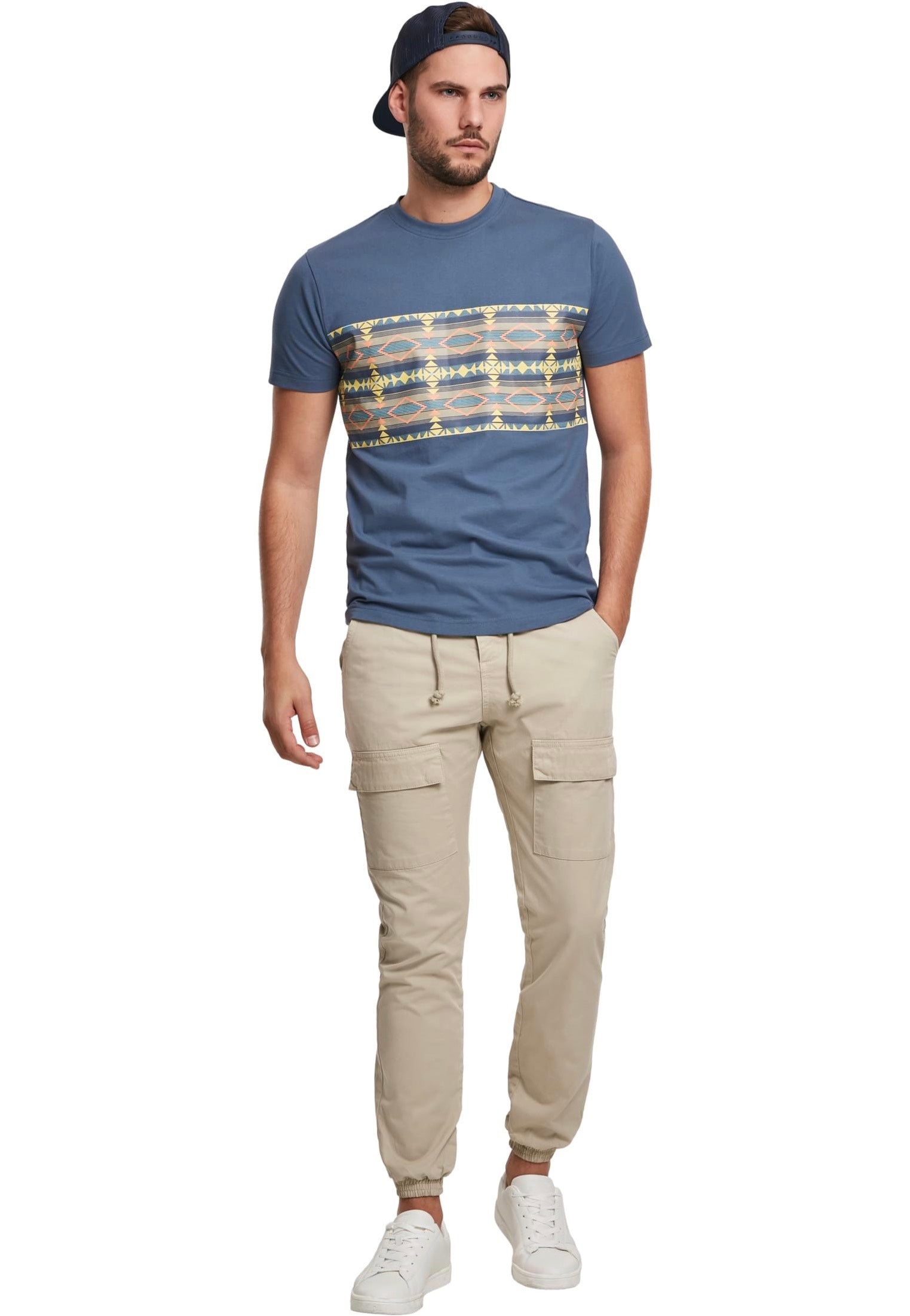 Urban Classics - Inka Pattern Vintageblue - T-Shirt | Men-Image