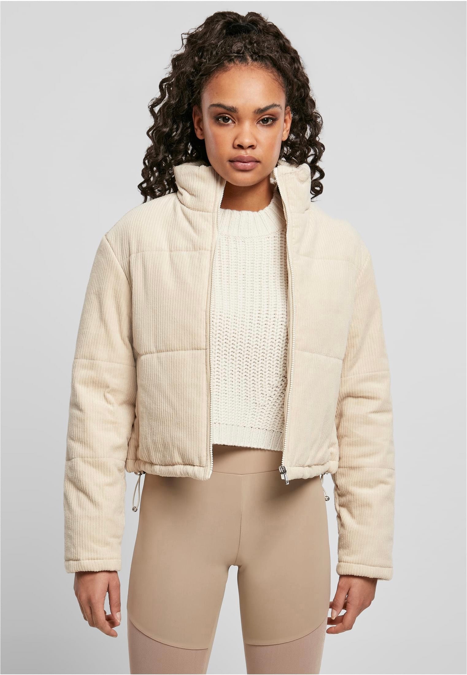 Urban Classics - Ladies Corduroy Puffer White Sand - Jacket | Women-Image