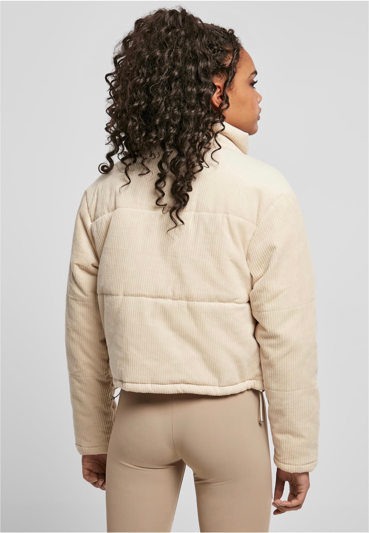 Urban Classics - Ladies Corduroy Puffer White Sand - Jacket | Women-Image