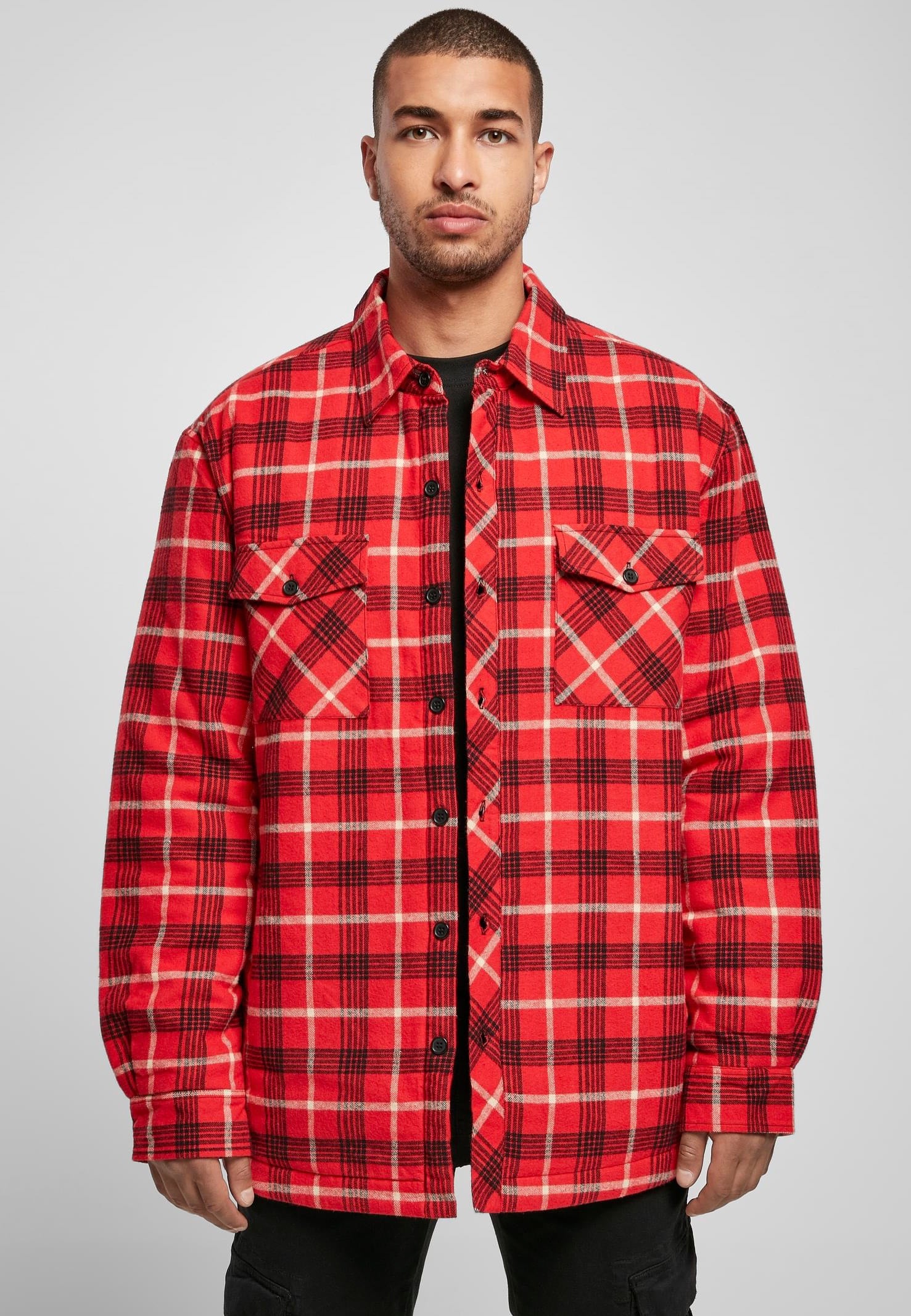 Urban Classics - Plaid Quilted Red/Black - Jacket | Men-Image