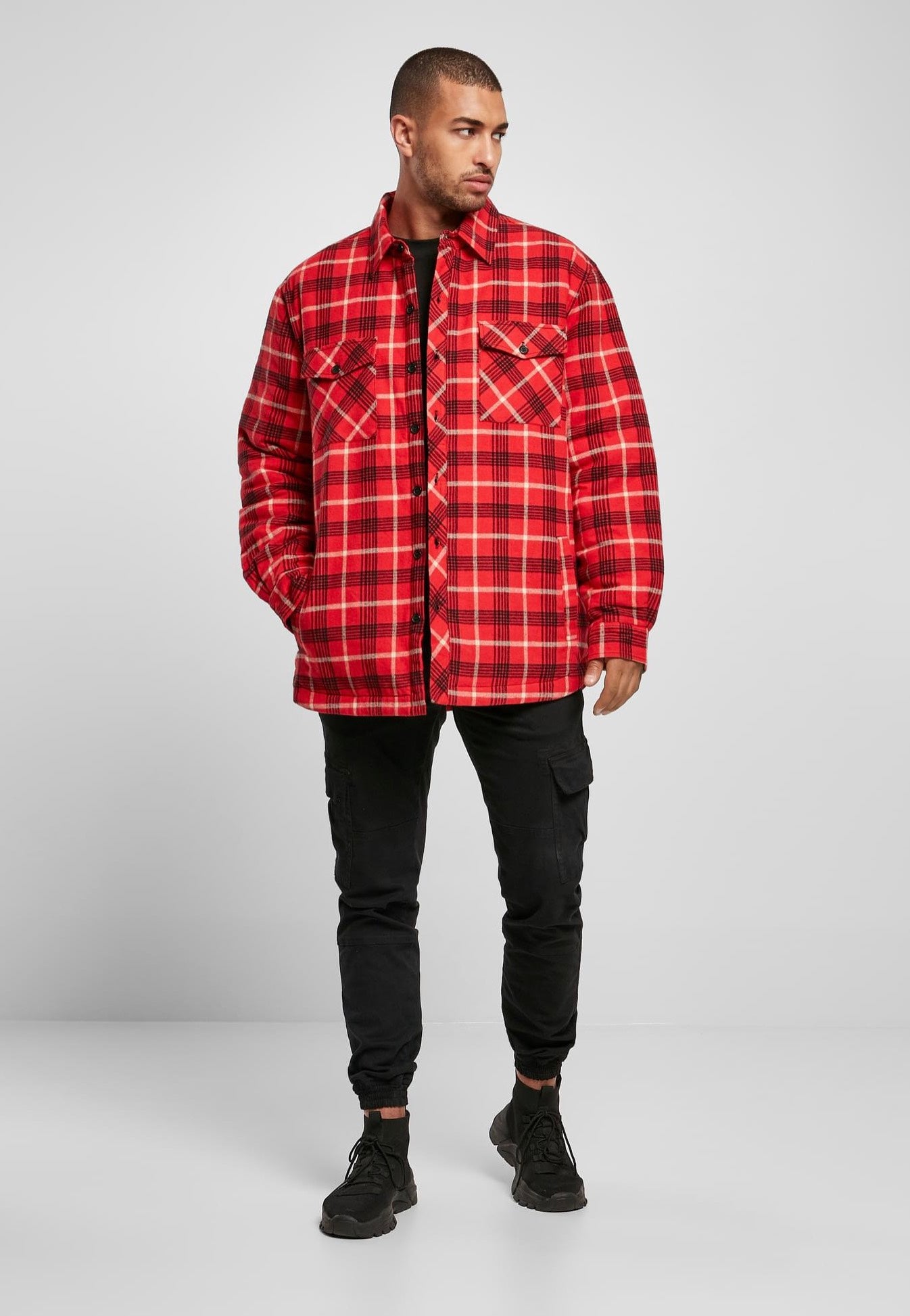 Urban Classics - Plaid Quilted Red/Black - Jacket | Men-Image