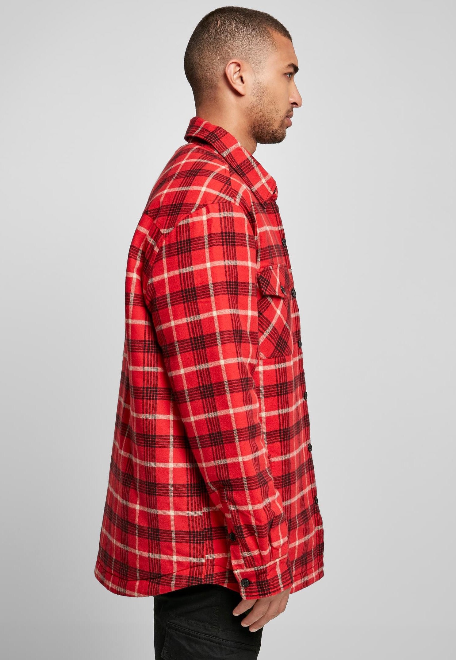 Urban Classics - Plaid Quilted Red/Black - Jacket | Men-Image