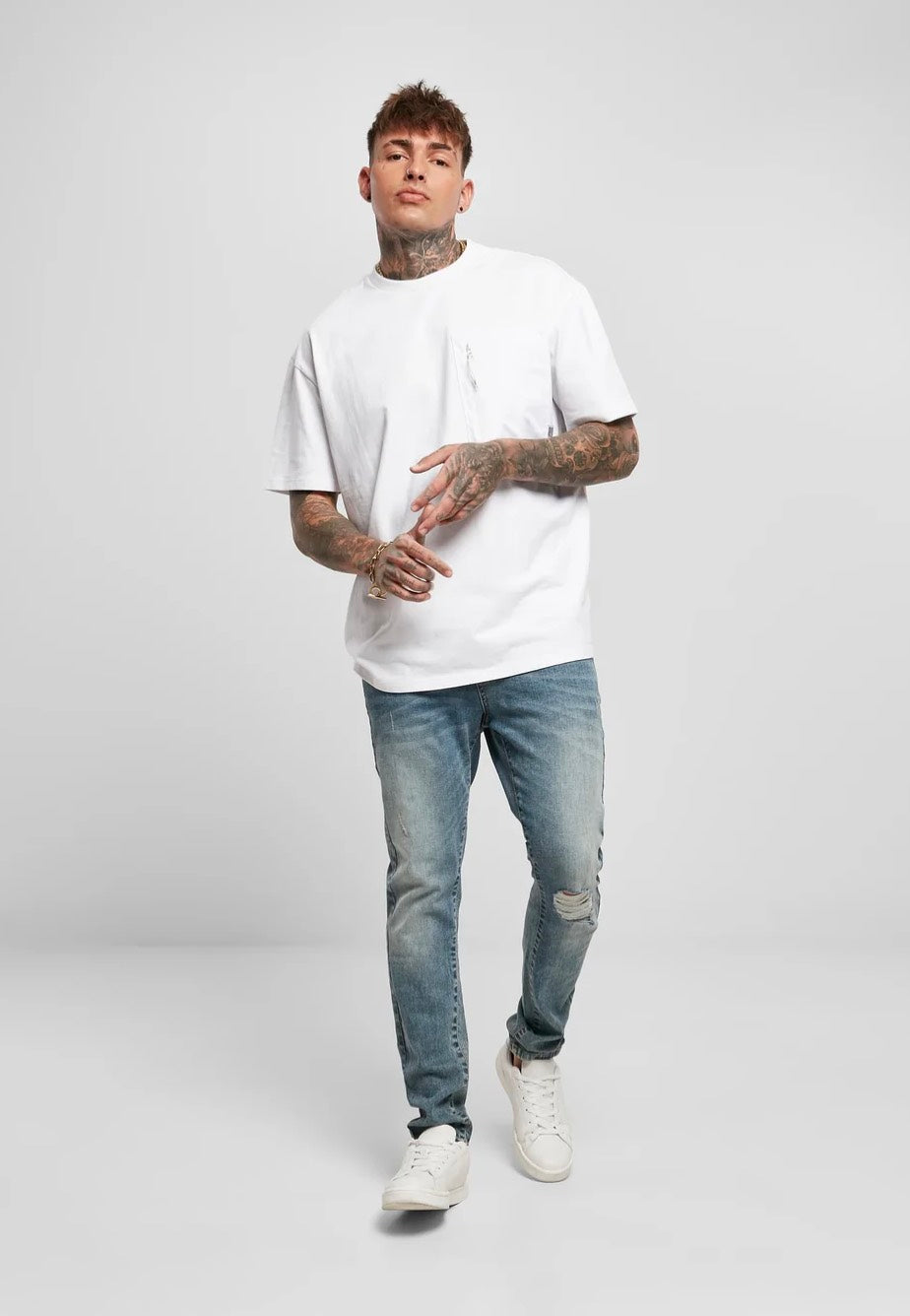 Urban Classics - Slim Fit Drawstring Mid Heavy Destroyed Washed - Jeans | Men-Image