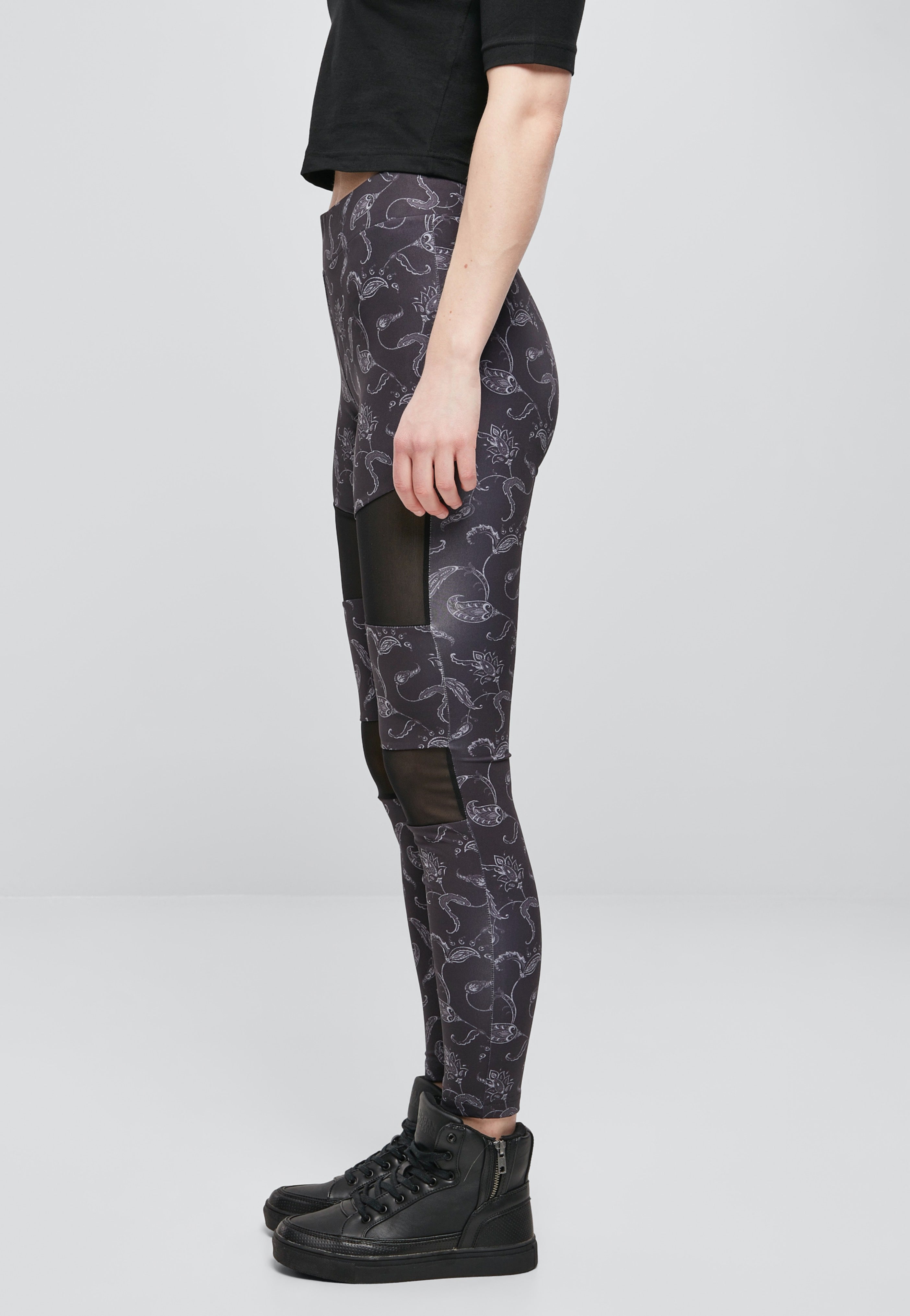 Urban Classics - Tech Mesh AOP Black Paisley - Leggings | Women-Image
