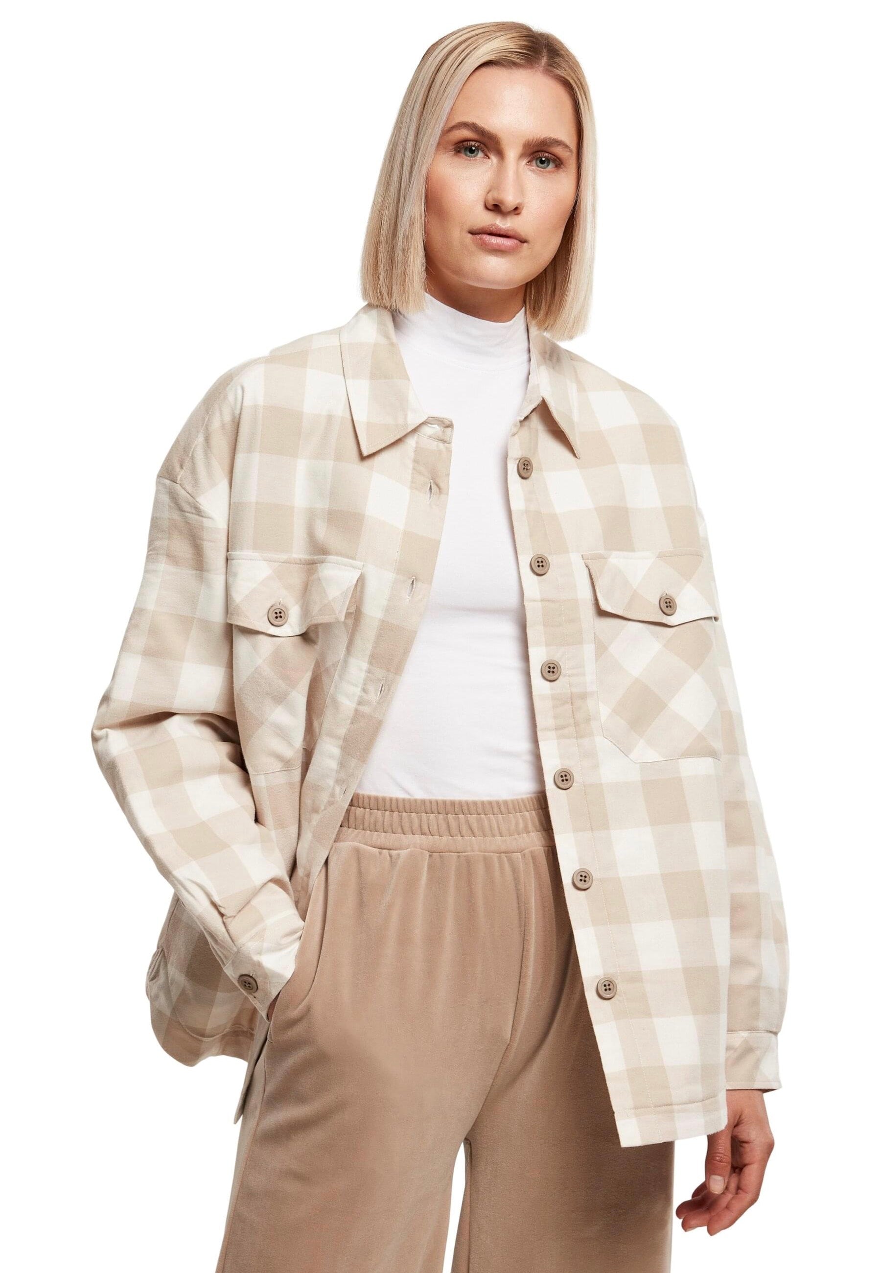 Urban Classics - Flanell Padded White Sand/Light Taupe - Shirt | Women-Image