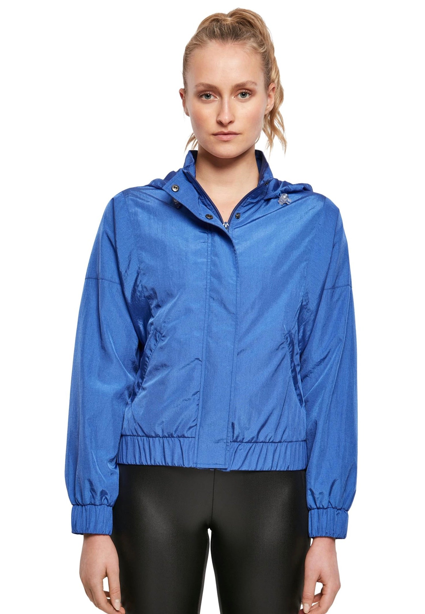 Urban Classics - Ladies Oversized Shiny Crinkle Nylon Sporty Blue - Jacket | Women-Image