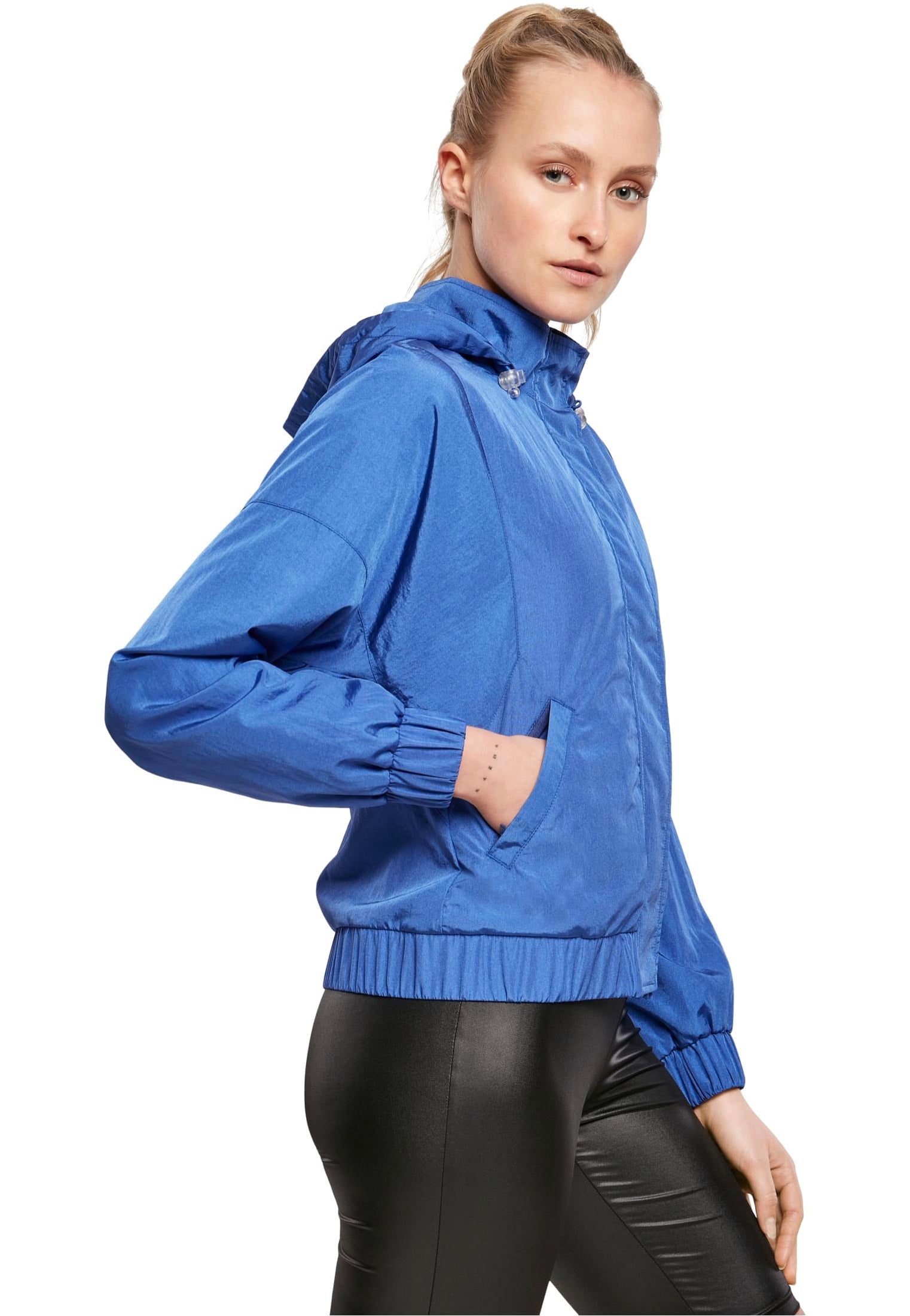 Urban Classics - Ladies Oversized Shiny Crinkle Nylon Sporty Blue - Jacket | Women-Image