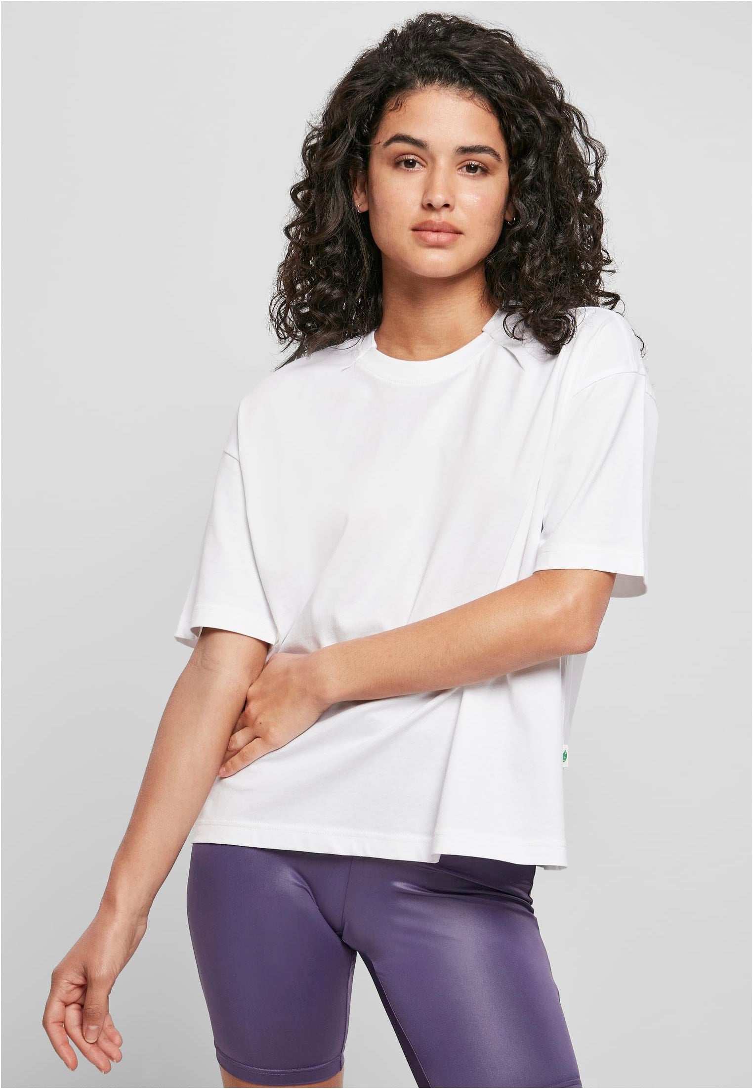 Urban Classics - Ladies Organic Oversized Pleat Pack Of 2 White Black - T-Shirt | Women-Image