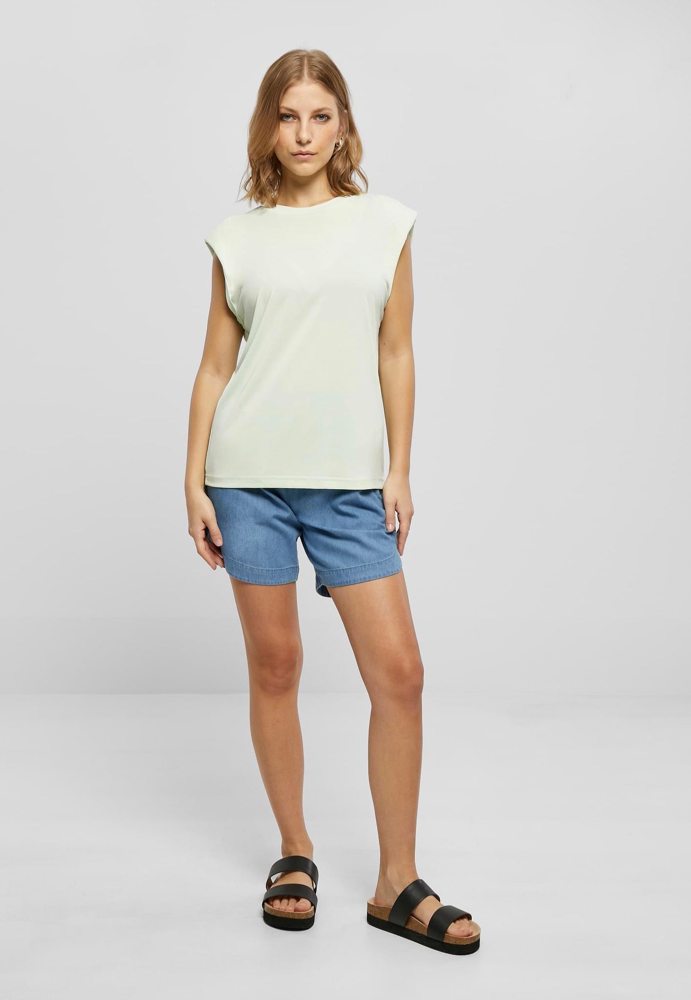 Urban Classics - Ladies Modal Padded Shoulder Tank Lightmint - Tank | Women-Image