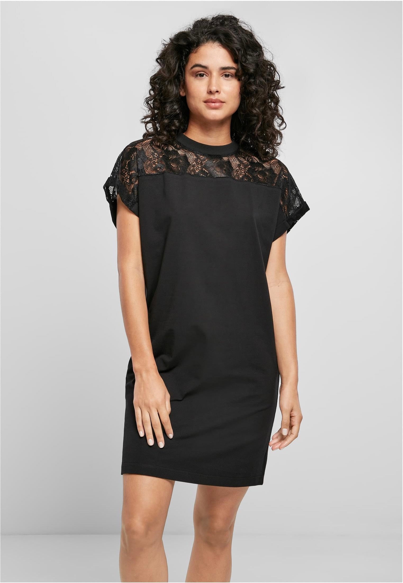 Urban Classics - Ladies Lace Tee Black - Dress | Women-Image
