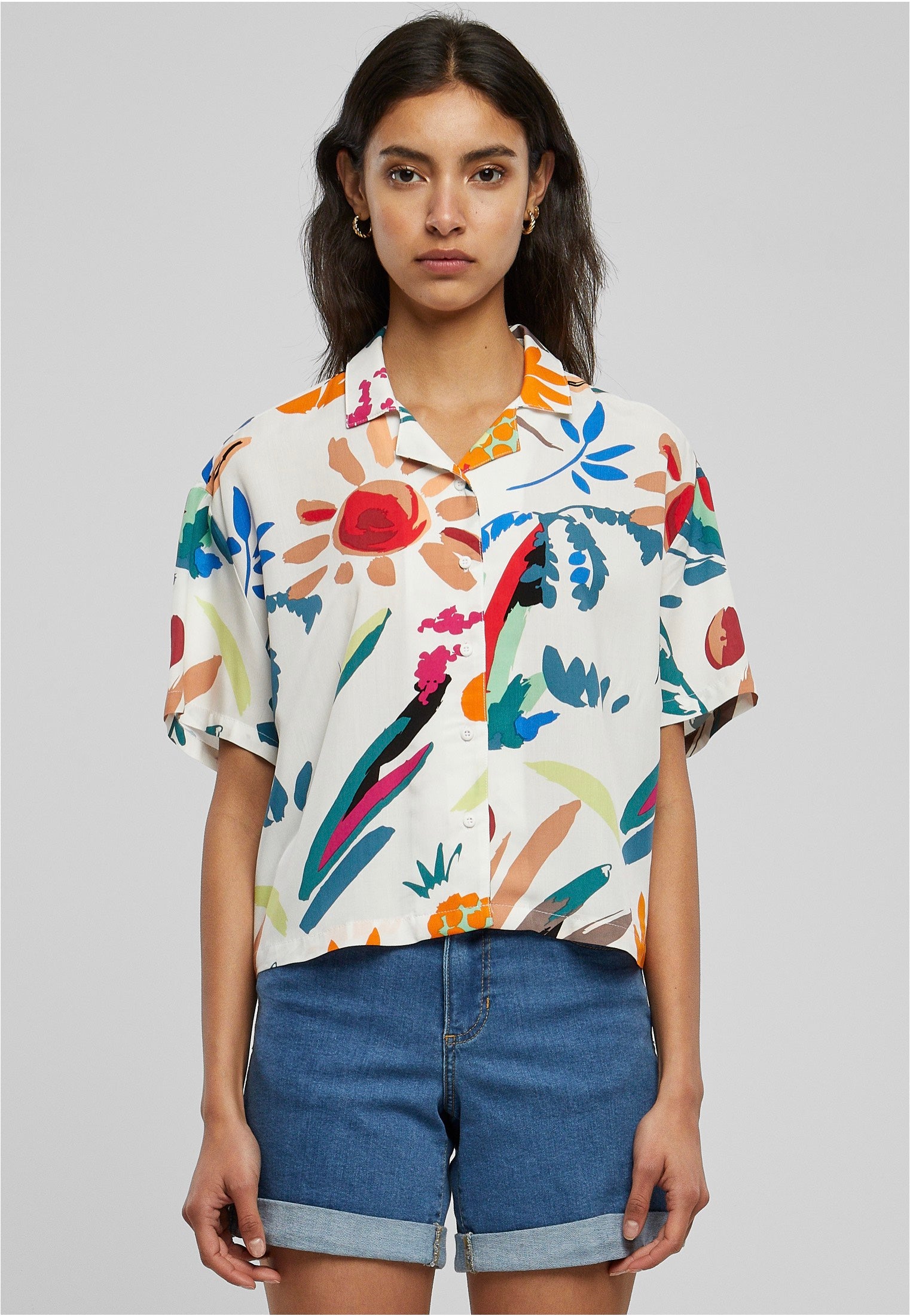 Urban Classics - Ladies Viscose Resort Whitesandfruity - Shirt | Women-Image