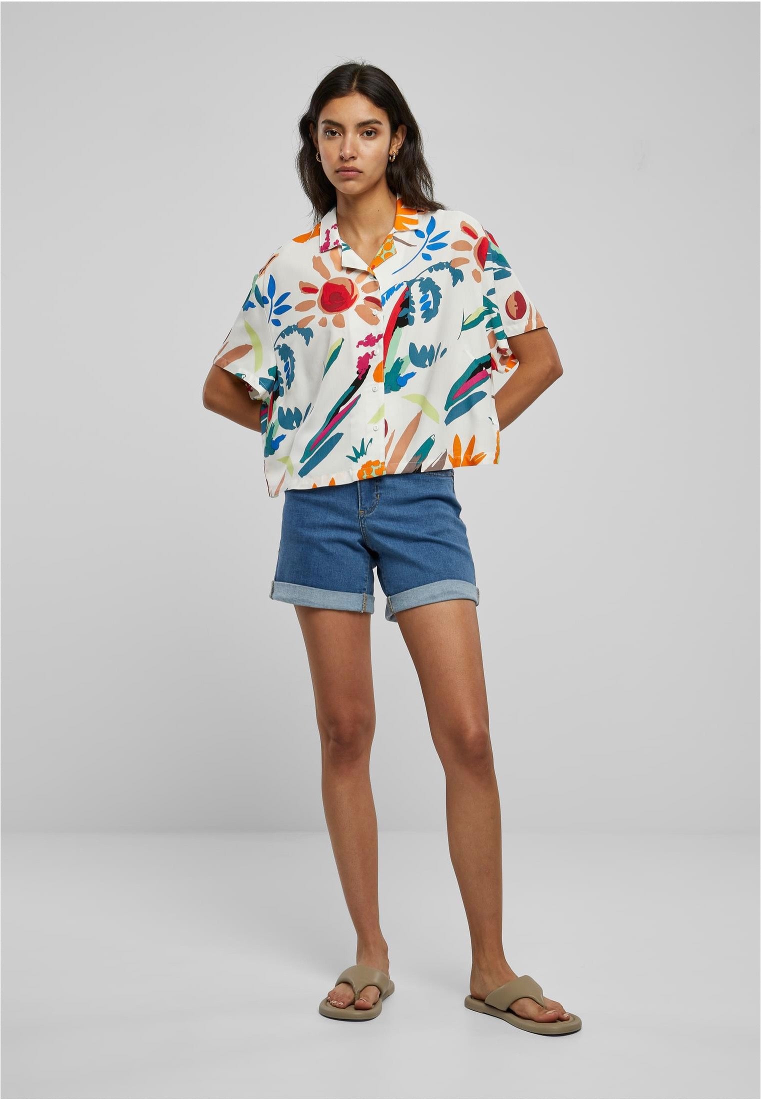 Urban Classics - Ladies Viscose Resort Whitesandfruity - Shirt | Women-Image