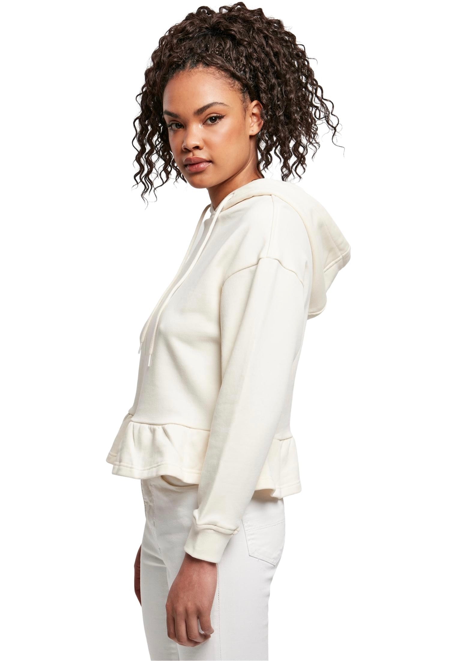 Urban Classics - Ladies Organic Volants Whitesand - Hoodie | Women-Image