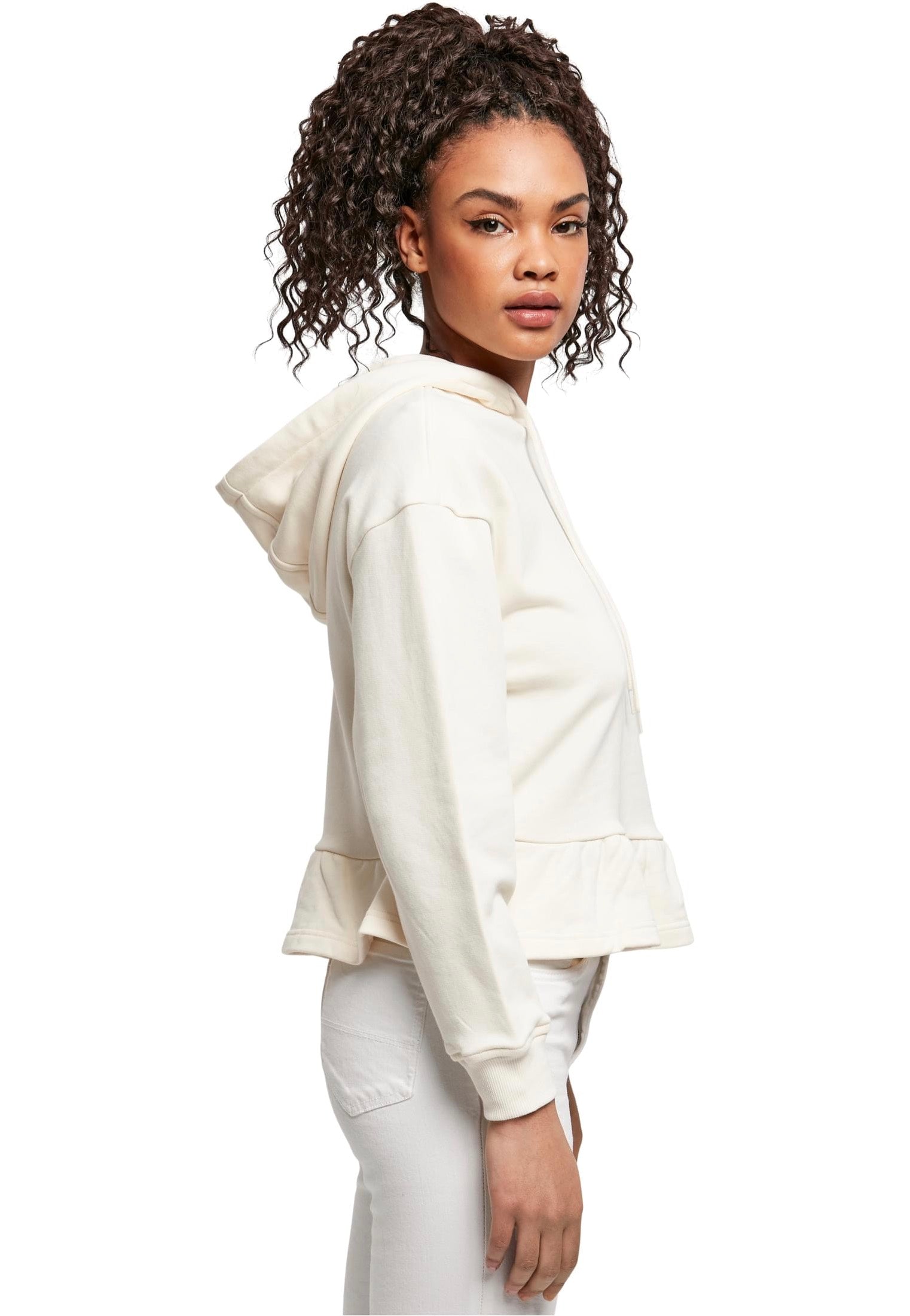 Urban Classics - Ladies Organic Volants Whitesand - Hoodie | Women-Image