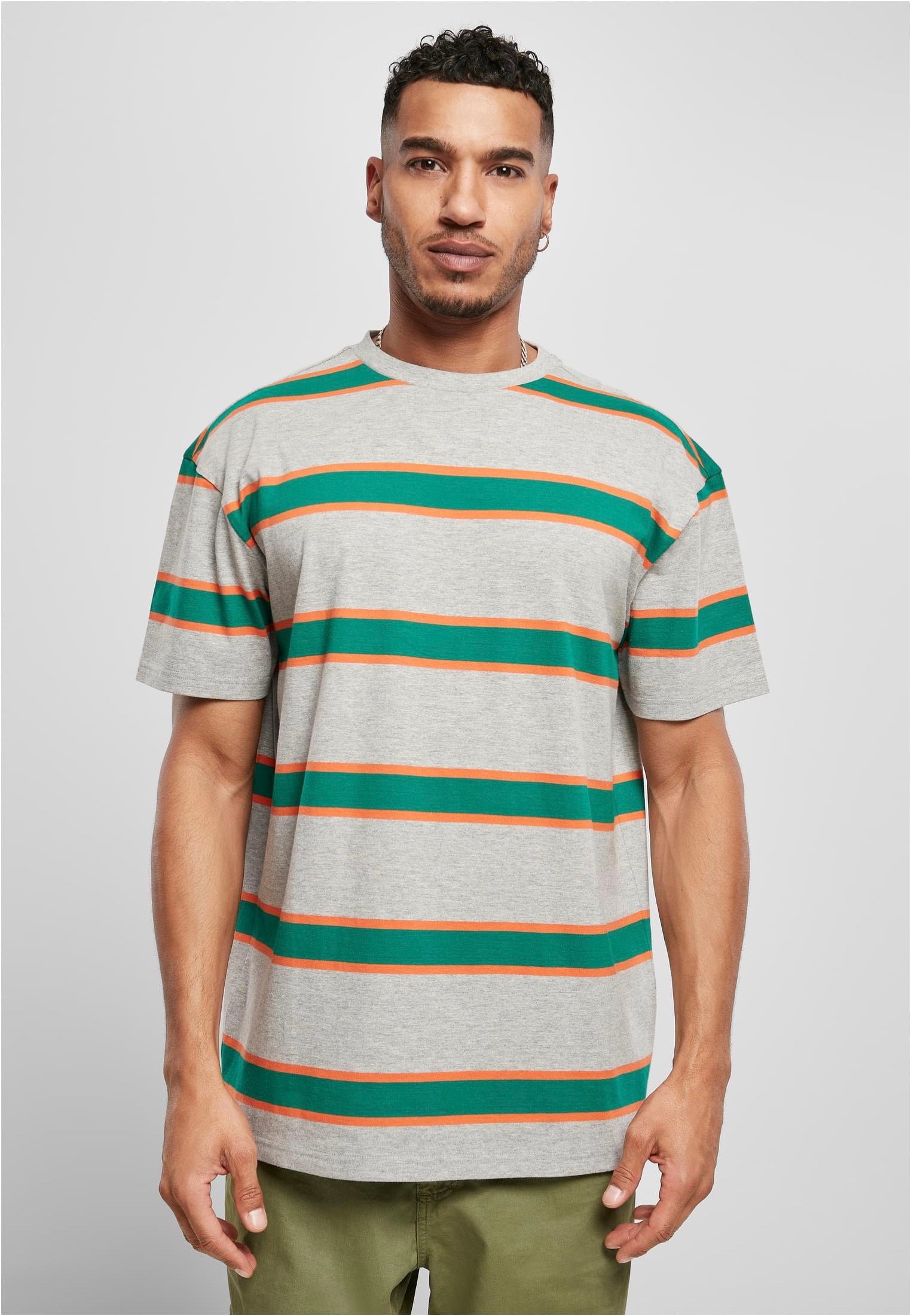 Urban Classics - Light Stripe Oversize Grey/Junglegreen - T-Shirt | Men-Image