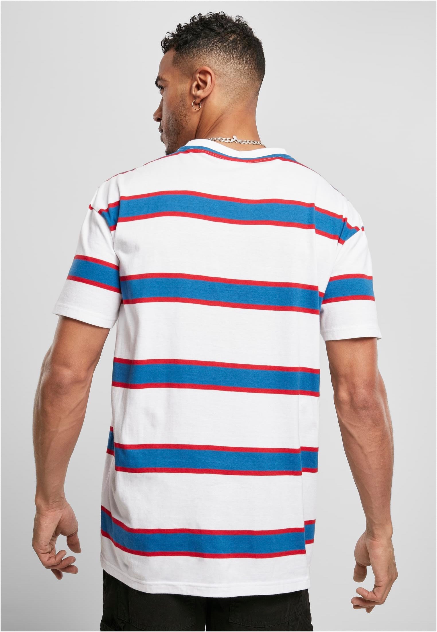Urban Classics - Light Stripe Oversize White/Sportyblue - T-Shirt | Men-Image