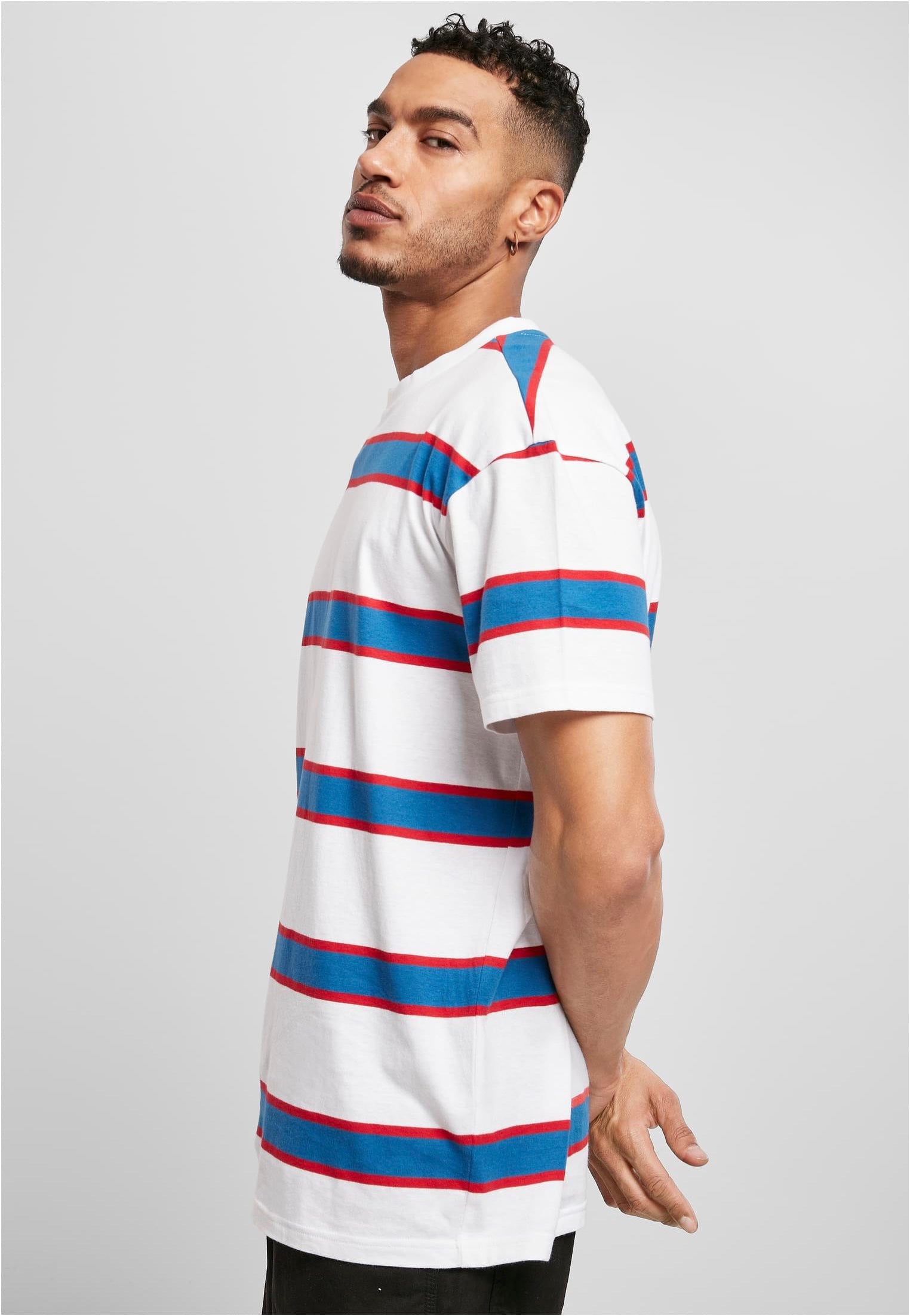 Urban Classics - Light Stripe Oversize White/Sportyblue - T-Shirt | Men-Image