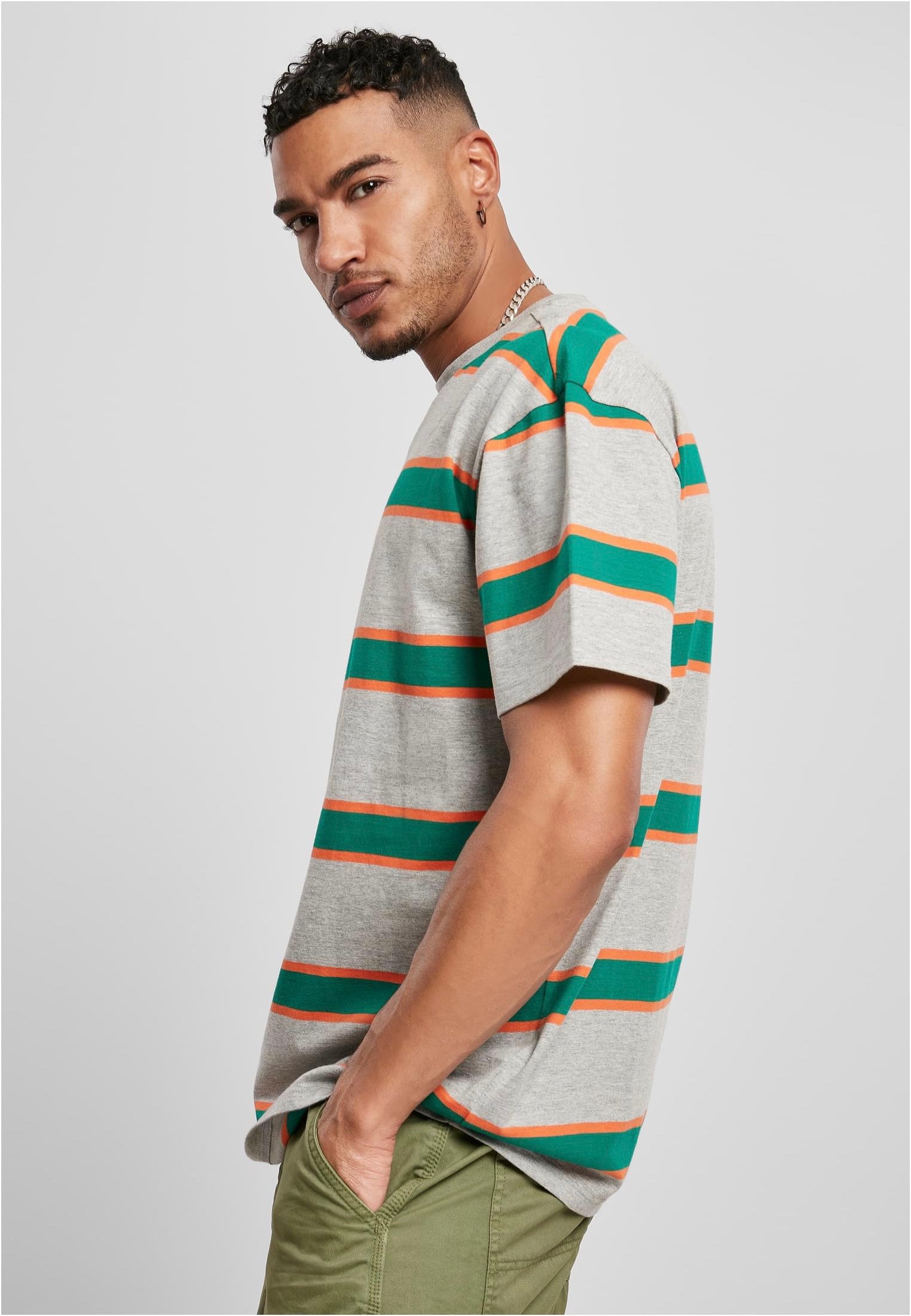 Urban Classics - Light Stripe Oversize Grey/Junglegreen - T-Shirt | Men-Image