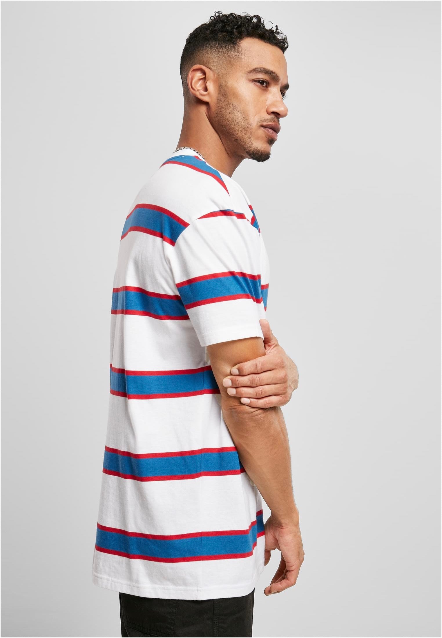 Urban Classics - Light Stripe Oversize White/Sportyblue - T-Shirt | Men-Image