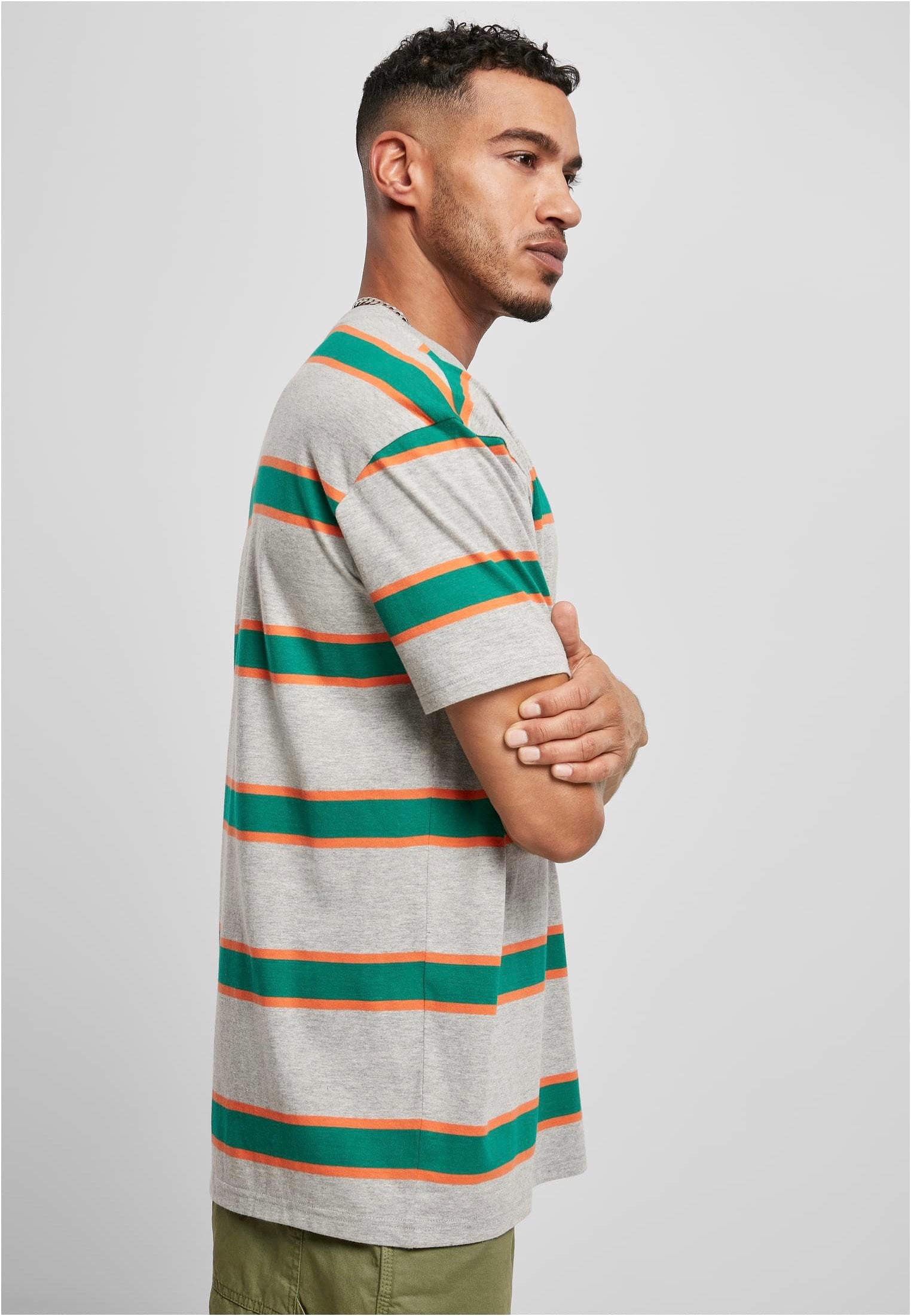 Urban Classics - Light Stripe Oversize Grey/Junglegreen - T-Shirt | Men-Image