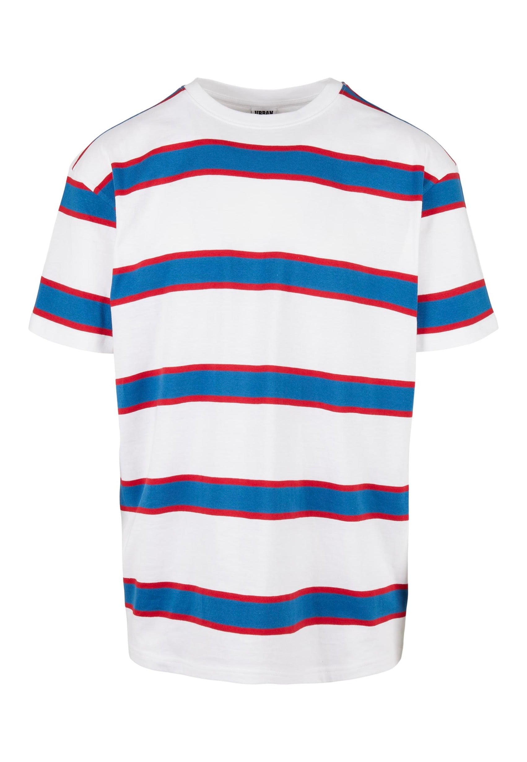 Urban Classics - Light Stripe Oversize White/Sportyblue - T-Shirt | Men-Image