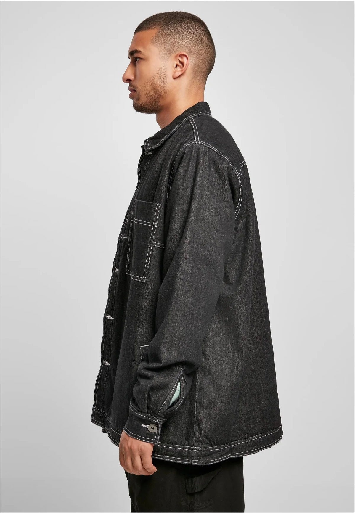 Urban Classics - Oversized Trucker Black Raw - Jacket | Men-Image