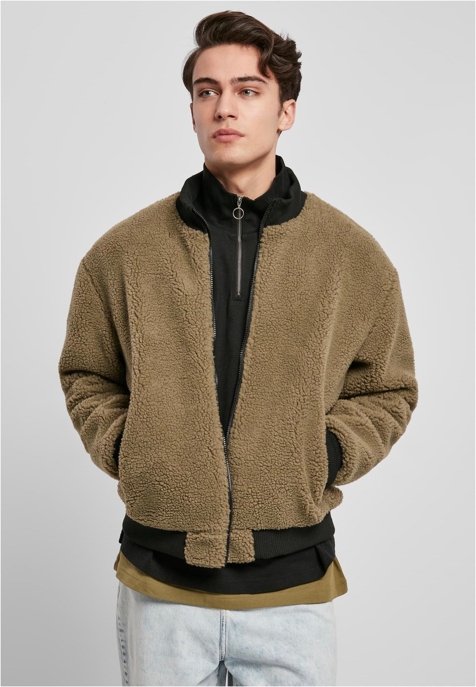 Urban Classics - Boxy Sherpa Tini Olive - Jacket | Men-Image