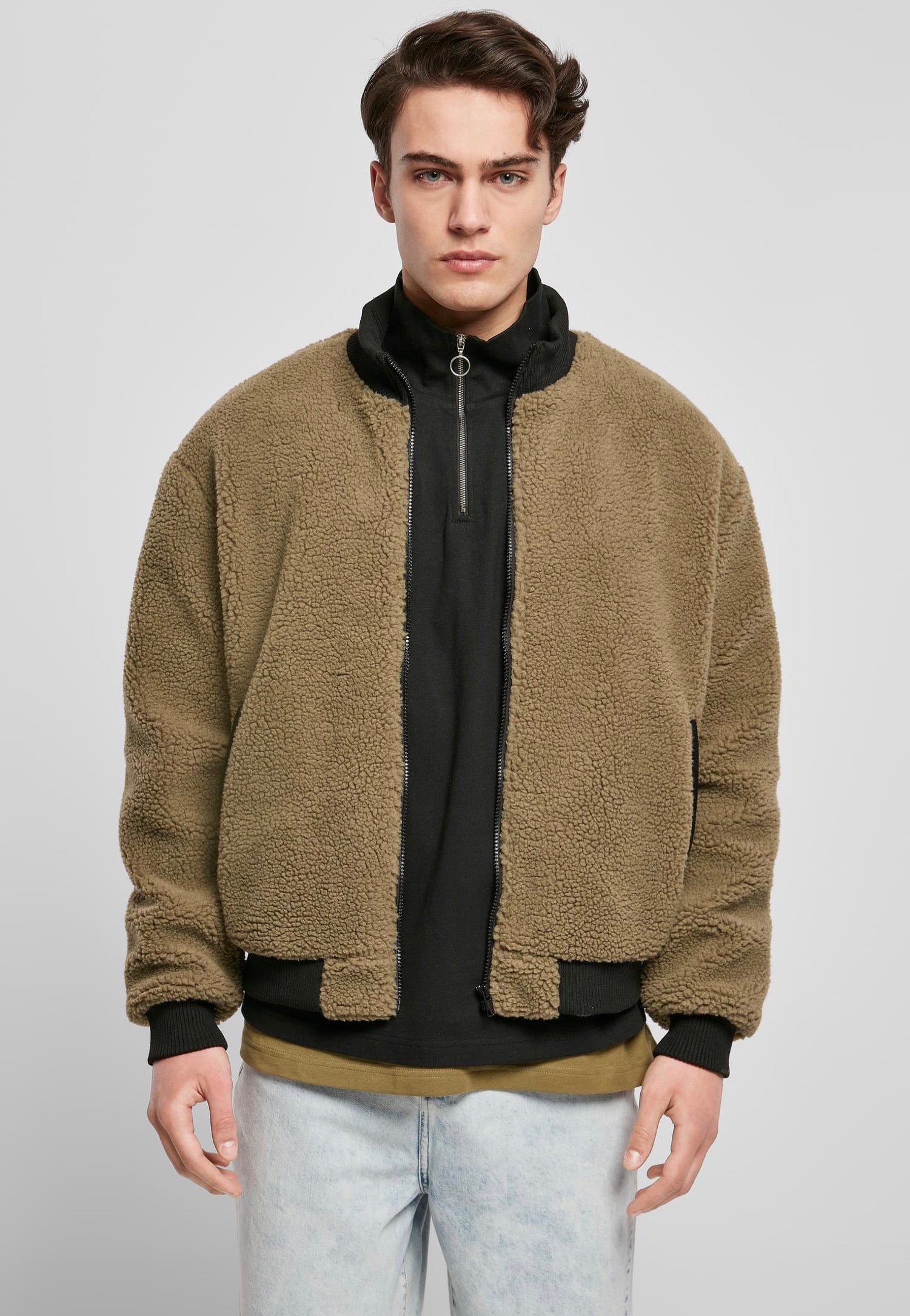 Urban Classics - Boxy Sherpa Tini Olive - Jacket | Men-Image