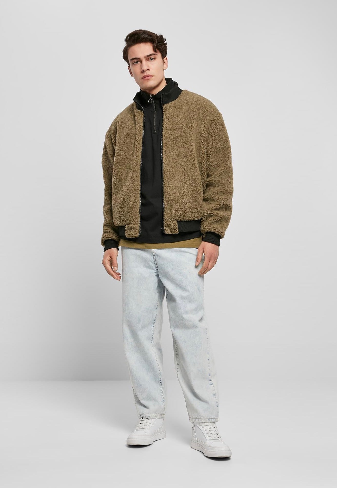 Urban Classics - Boxy Sherpa Tini Olive - Jacket | Men-Image