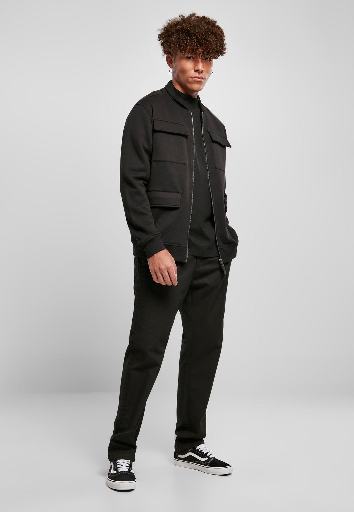 Urban Classics - M65 Sweat Bomber Black - Jacket | Men-Image